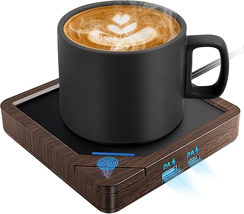Calentador de taza de café calentador de velas para escritorio, apagado automático, calentador de cera de vela para cera perfumada, calentador de