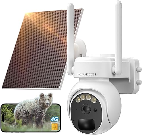 Cámara de seguridad celular 4G LTE inalámbrica para exteriores, cámara de vigilancia con batería solar para seguridad del hogar, vista en vivo de