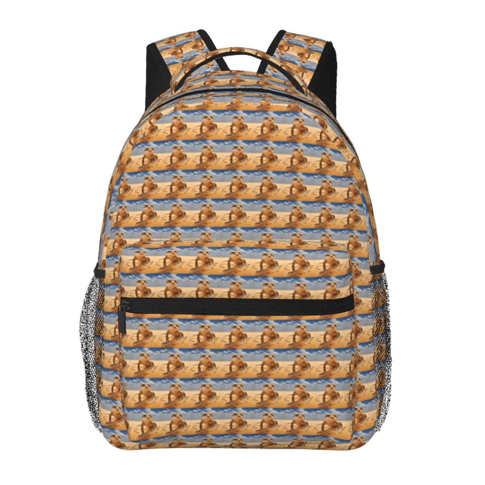 Mochila de leopardo arena para escapadas de fin de semana y oficina 6