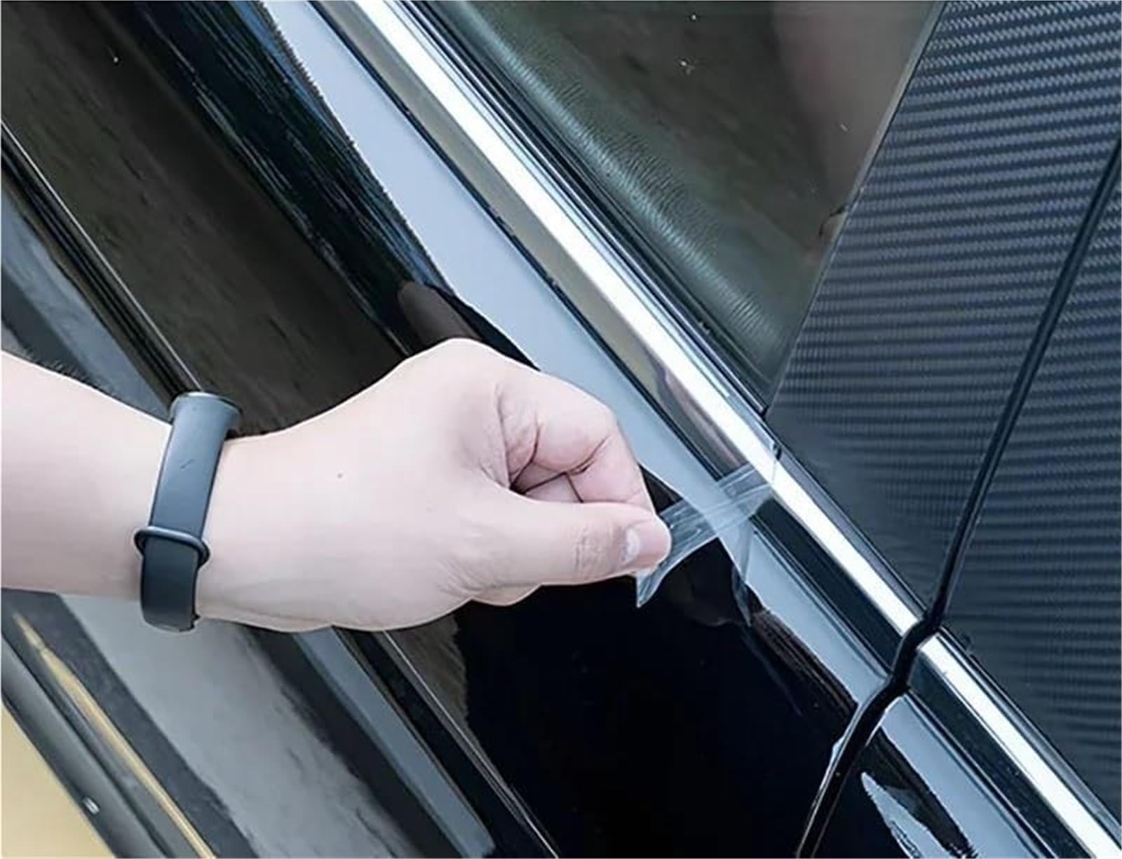 Osłona szwu dachu Ochraniacz krawędzi drzwi samochodu szyby okienne uszczelnione paski, dla Odyssey Rb3 Rb4 2008-2013(Black Front 2pcs)