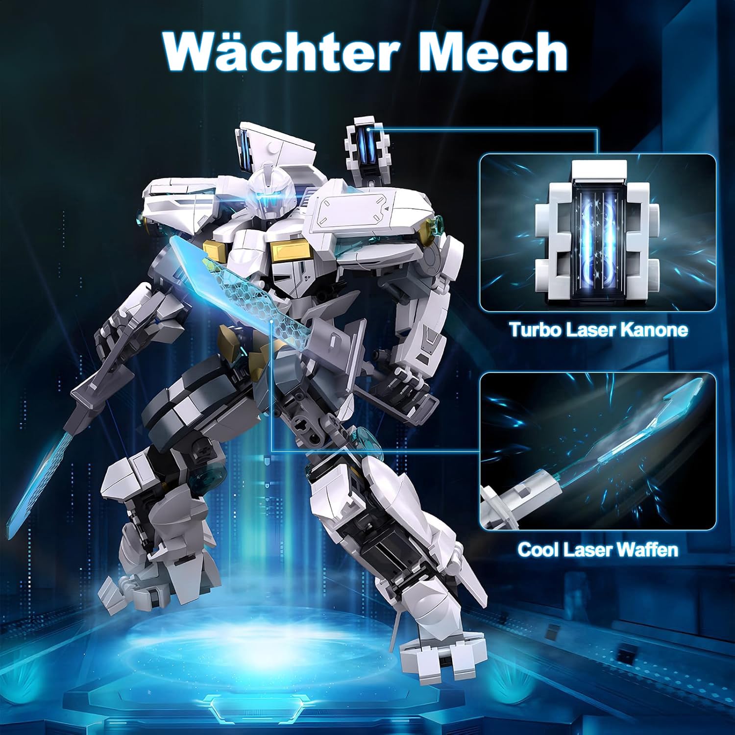 HIGH GODO Action Mech Robot Da Costruzione, 561 Pezzi, Action Figure Con Parti Articolate E Cannoni Laser, Set Creativo Per Bambini E Ragazzi Dagli 8 Anni, Idea Regalo - 2
