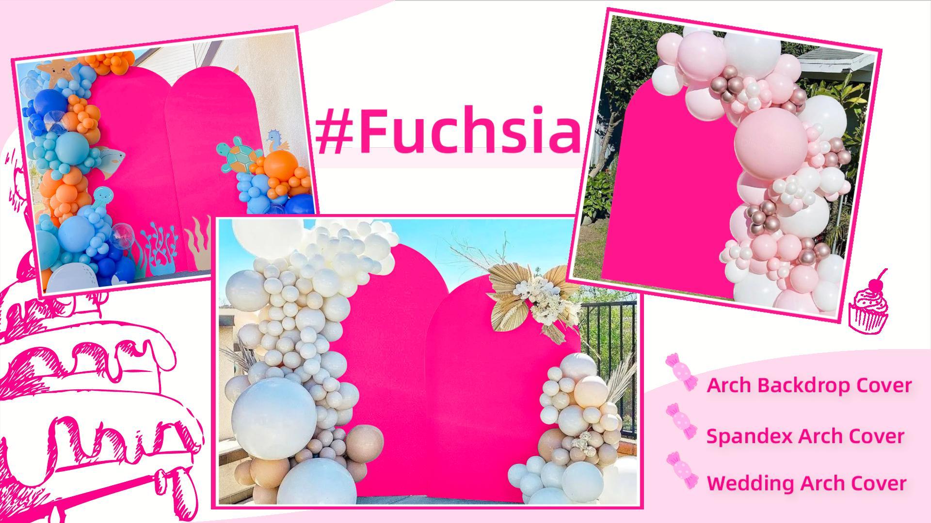 Funda decorativa para arco de boda FANPROMS 2.6x6 FT Rosa miniatura 7