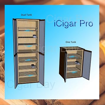Le Veil iCigar Pro Electronic Cigar Humidifier System with Digital Re-calibrating Technology for Wooden Humidor Cabinet