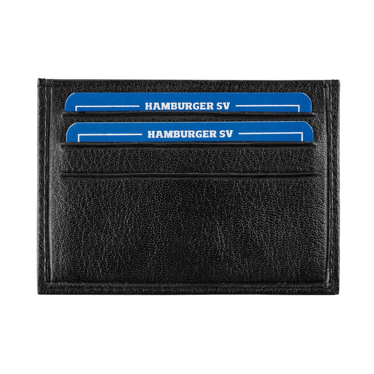 Hamburger SV HSV Kartenetui „Raute“ – Offizieller Fanartikel – Schwarzes Etui mit geprägter HSV-Raute – 100% Leder – 6 Kartenfächer – inkl. Geschenkbox – kompakt & elegant