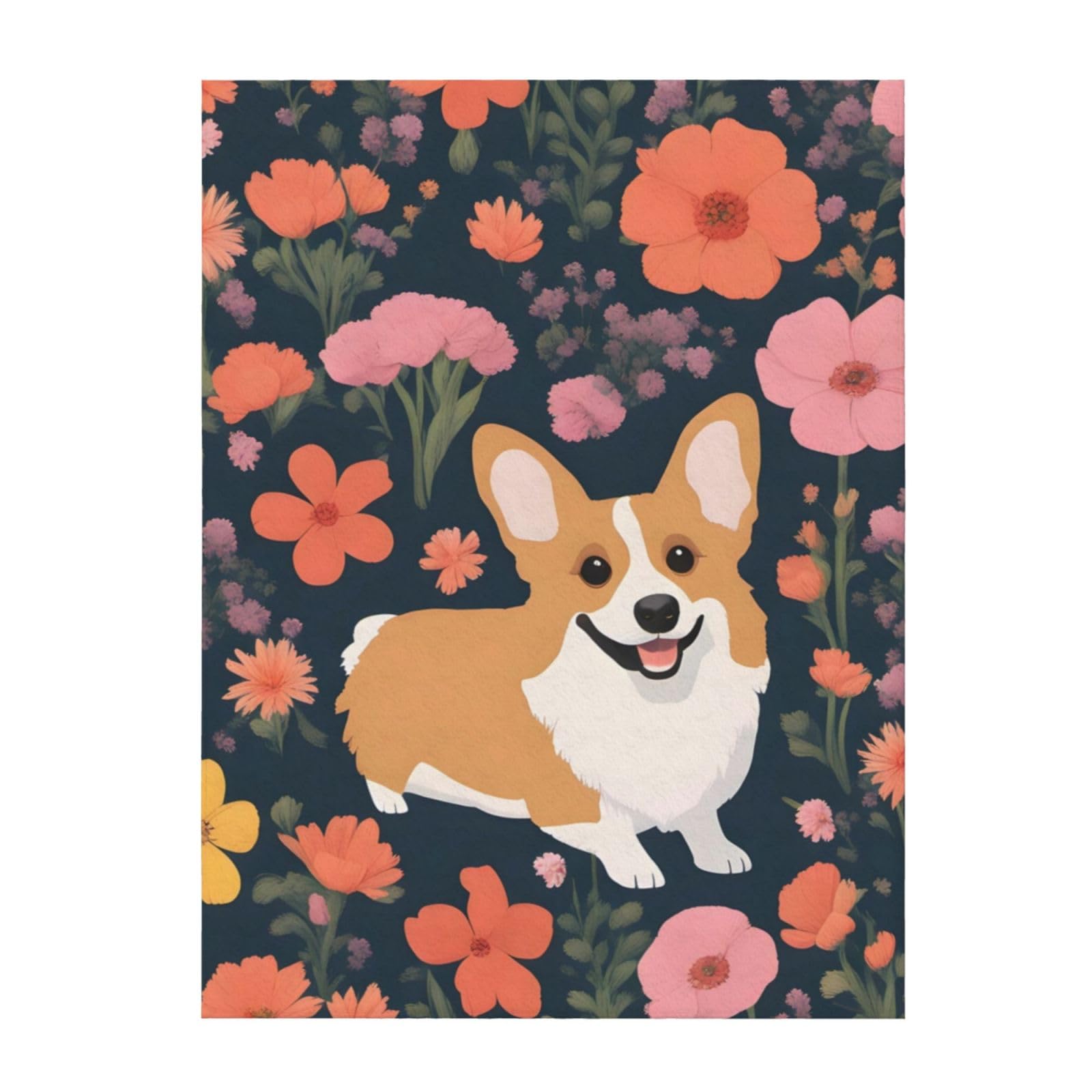 Couverture Corgi chaude et légère contre le froid sur le lit