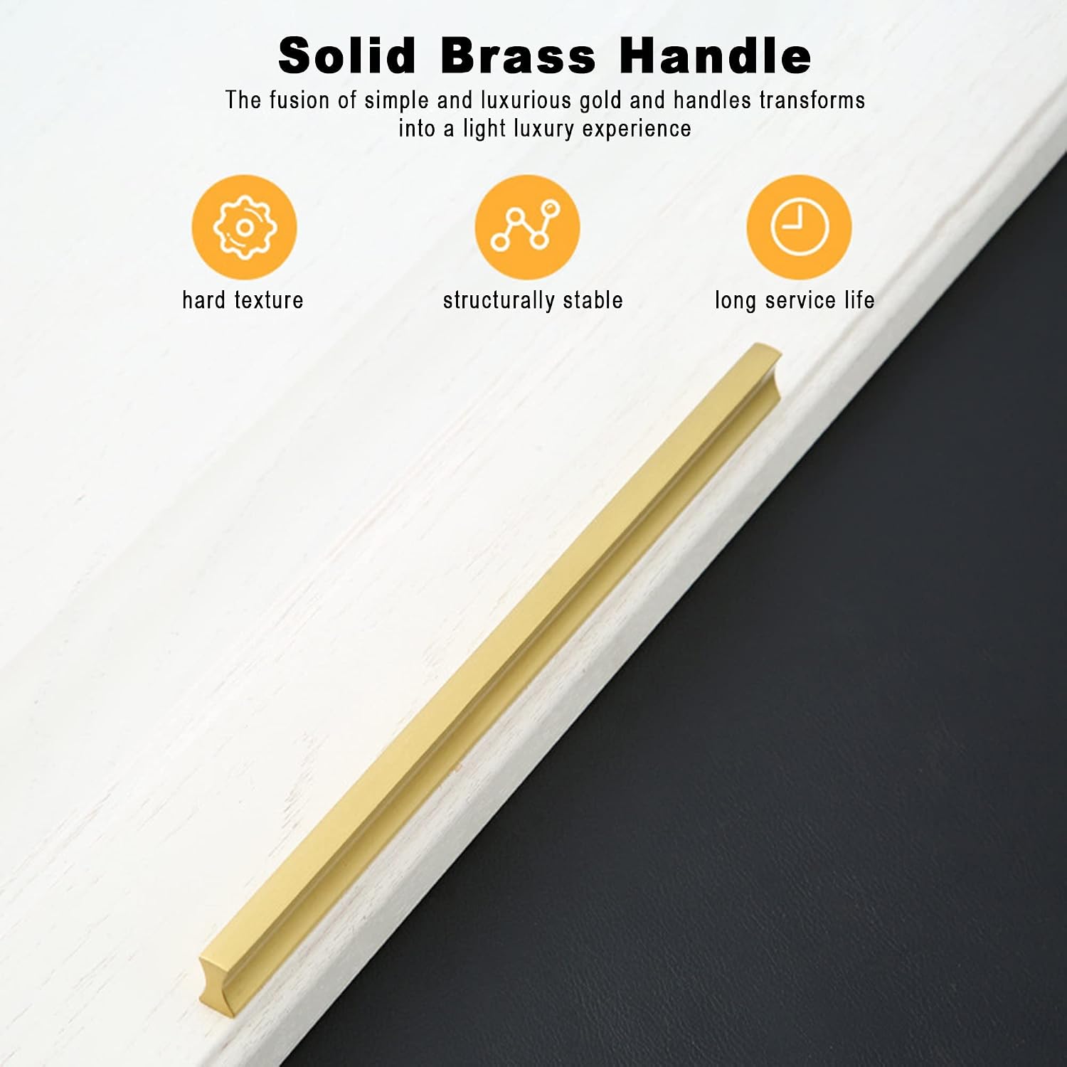 20 Pcs Cabinet Pulls Hole Centers 850 mm Extra Long Drawer Handles Brushed Brass Gold Furniture Door Pulls for Cabinetry, Wardrobe, Book Cabinet, Dresser (Size : 64 mm)
