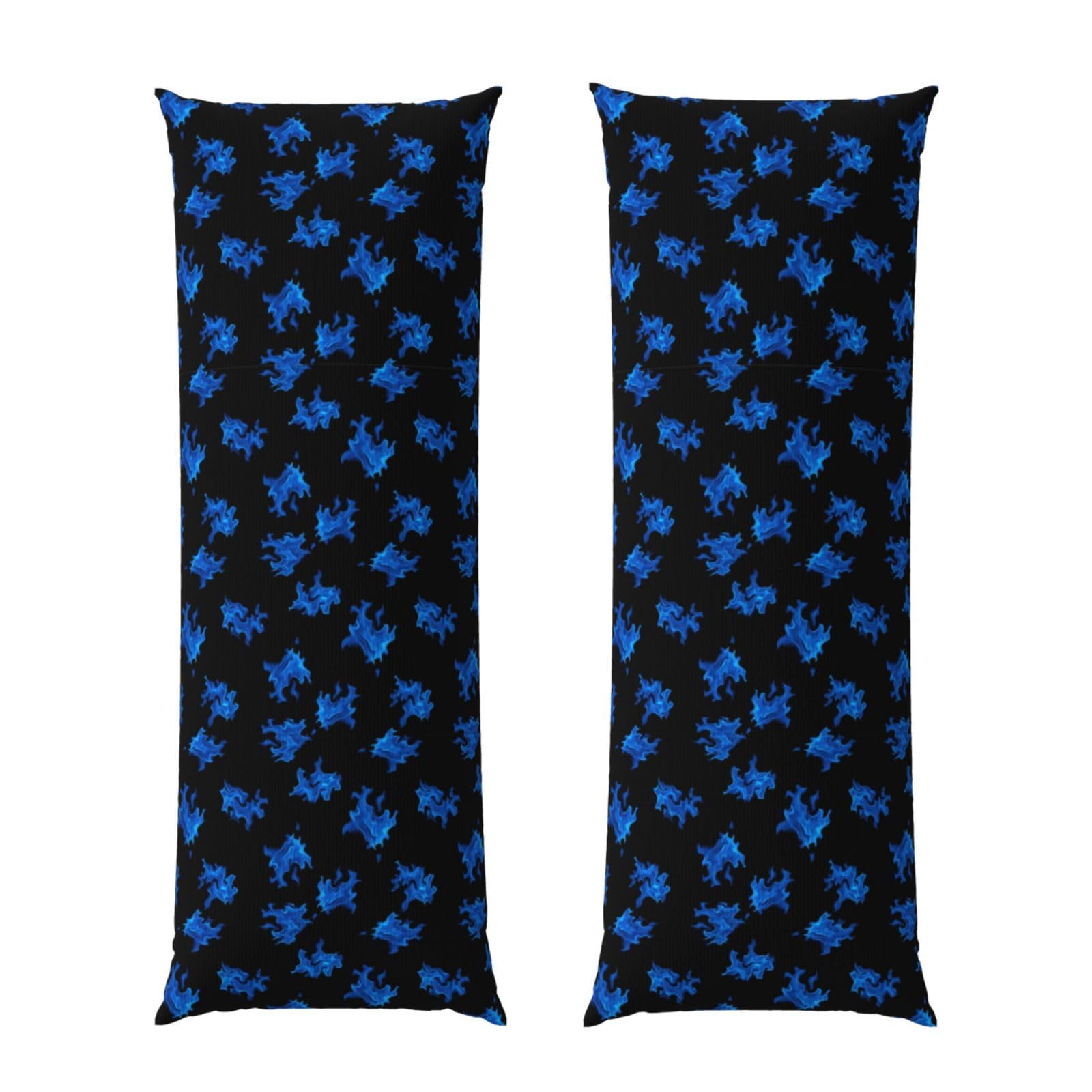 Long Pillow Cover 20x60 Inch, Blue Fire, Premium Quality Body Pillowcase with Hidden Zipper, Soft Breathable for Men Women Bed Sofa