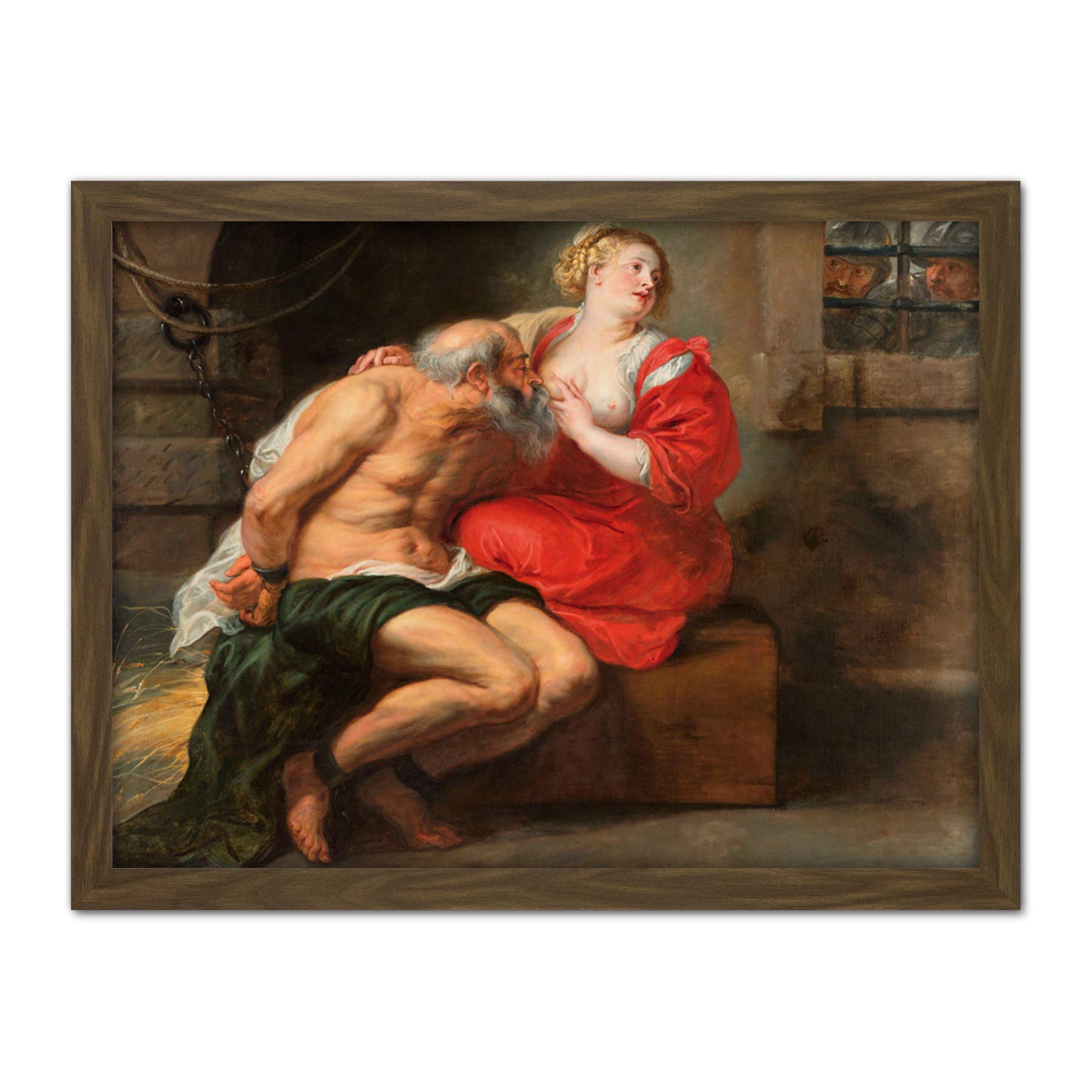 Artery8 Peter Paul Rubens Cimon And Pero Roman Charity Artwork Framed Wall Art Print 18X24 Inch