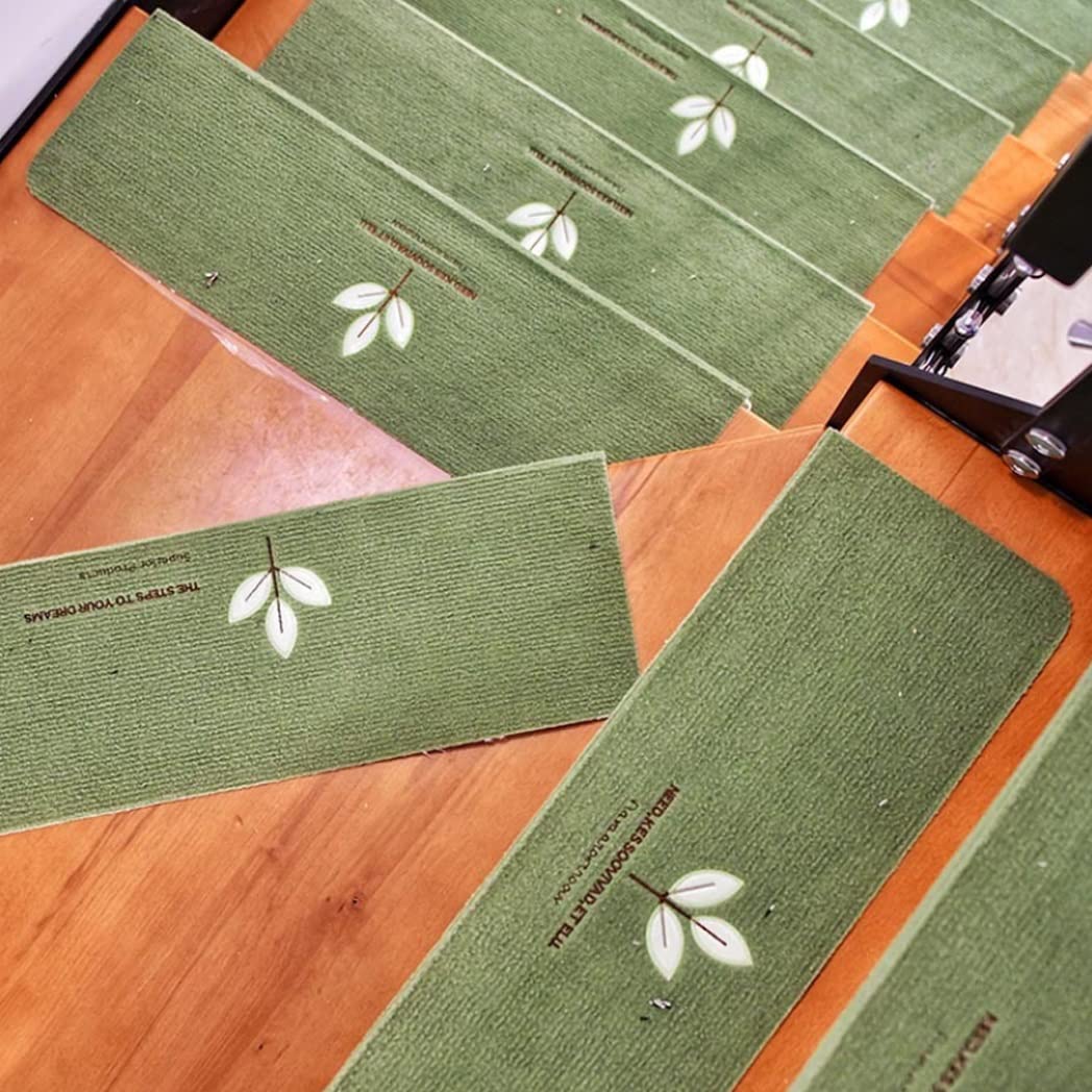15 Stück Treppenstufen Matten, Selbstklebender Treppenschutz, Stufenmatten, Treppenteppich für Treppenstufen, Maschinenwaschbare Treppenteppich für Kinder, Älteste und Haustiere(B,55x22cm)