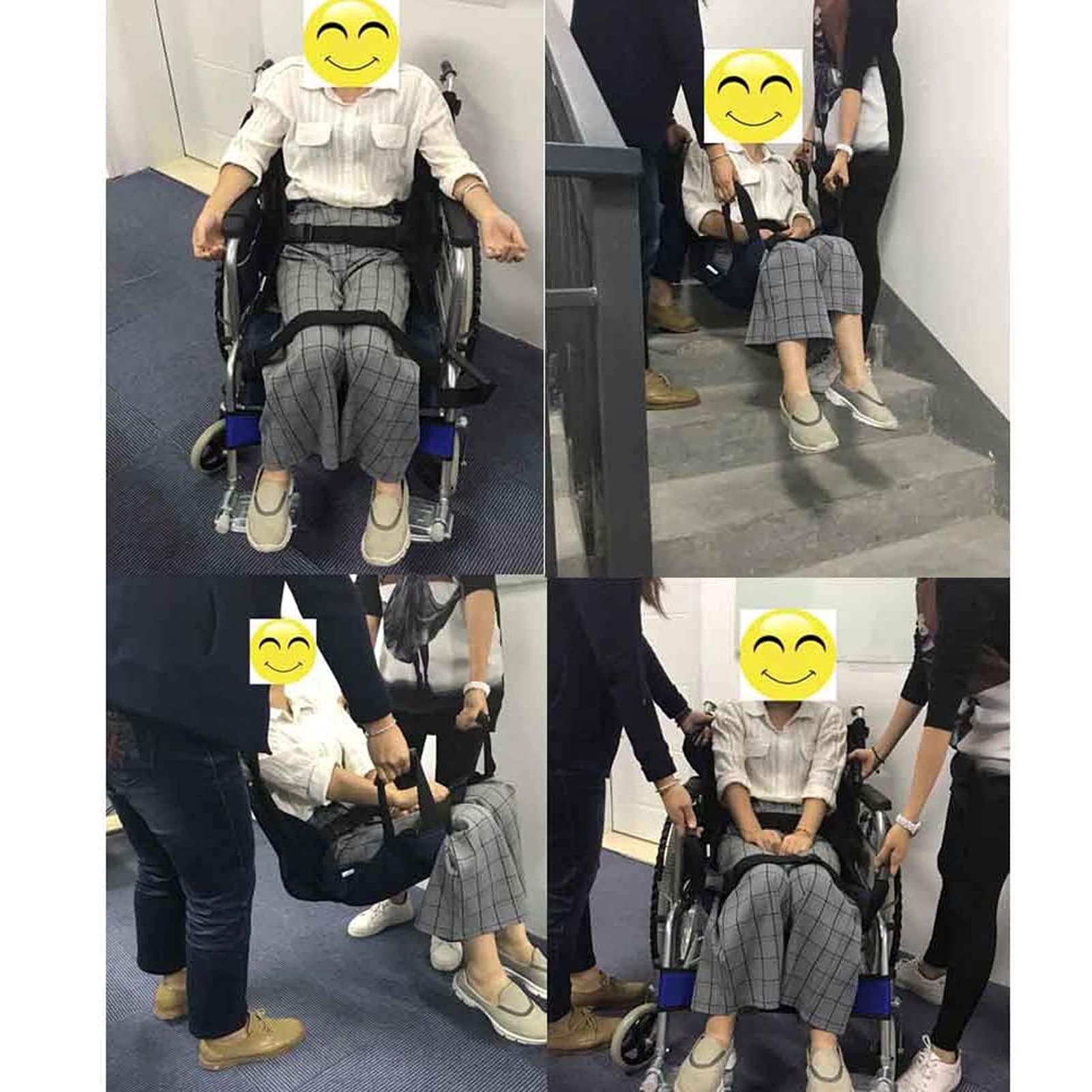 Tablas de Transferencia Elevador de Pacientes Tabla Deslizante para escaleras Silla de evacuación de Emergencia Cinturón para Silla de Ruedas Elevador médico Bandas de elevación pa