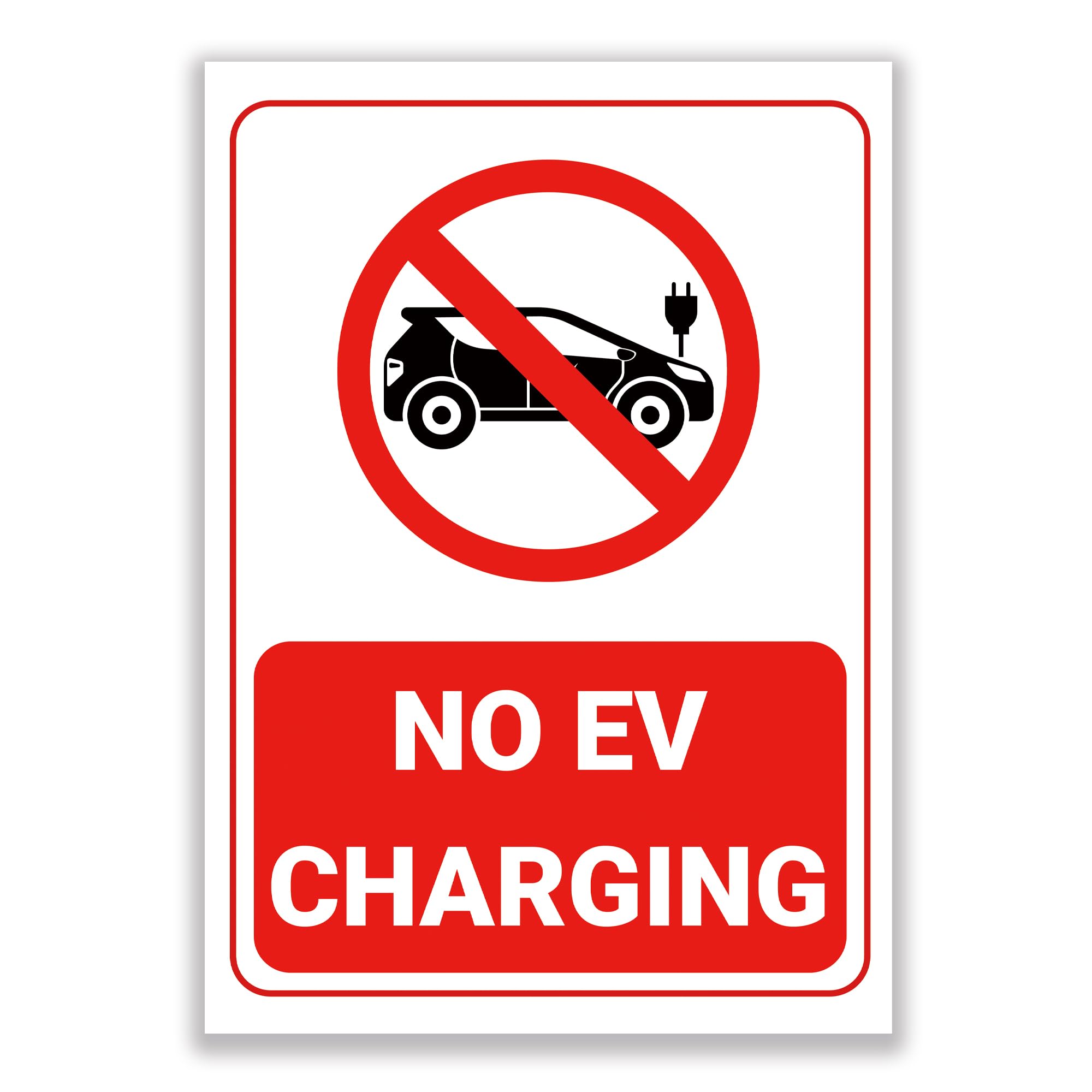 LP Lifestyle No EV Charging Sign – Durable Weatherproof Rust-Free Waterproof PVC Warning Notice, Electric Vehicle Restriction Sign, Outdoor Parking Use No.373 (A3 (297mm x 420mm) – No Holes) — image 1
