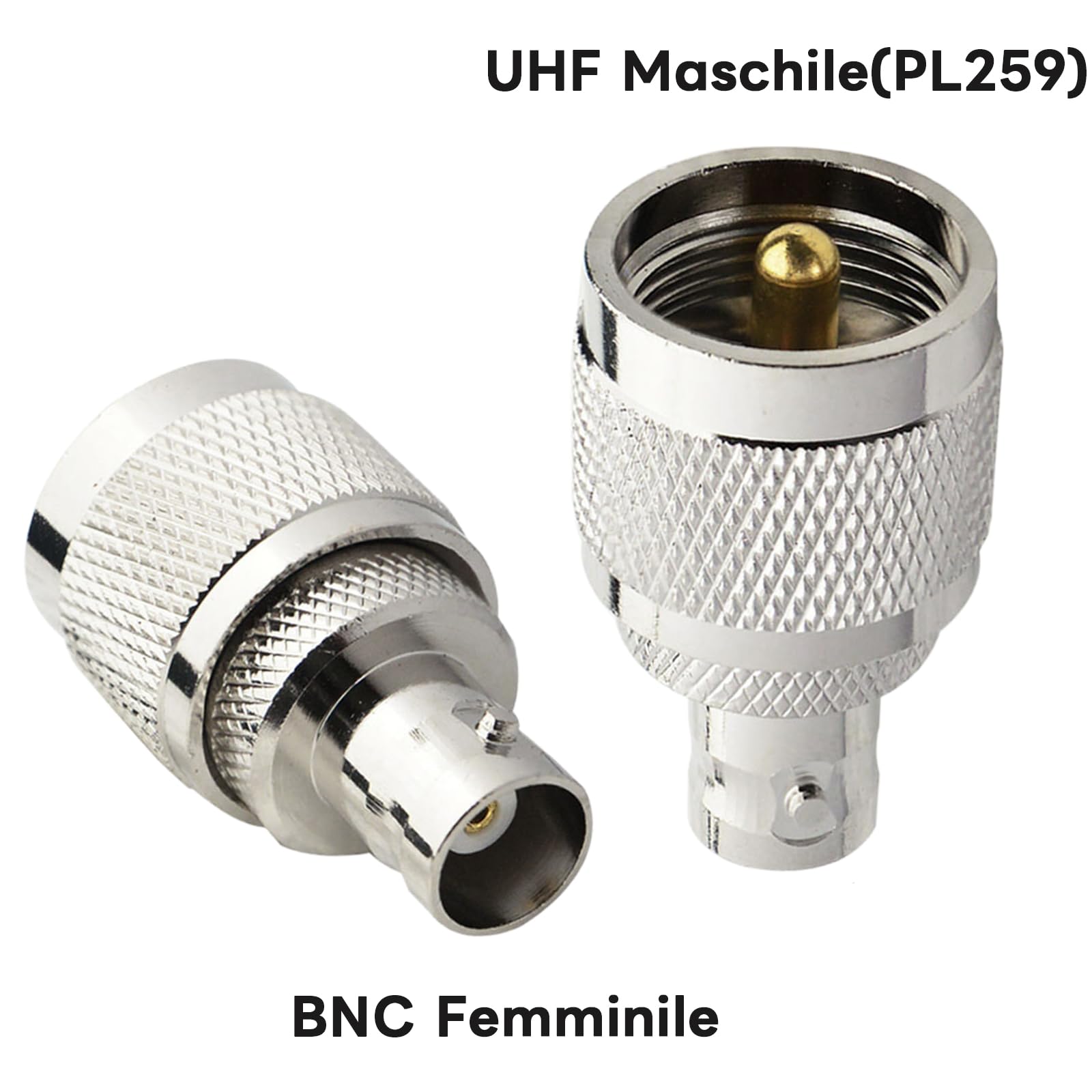 Boobrie Adaptador N Hembra a UHF PL259 Macho Conector Coaxial N Hembra a UHF Macho Conector RF de CB Radio para Walkie Talkie Antena Wi-Fi Telecom LMR Circuito Cerrado de Televisión