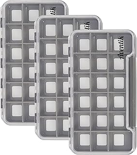 Aventik Slim Waterproof Fly Box with Magnetic Insert Clear Lid Fly Fishing Storage Case Multiple CompartmentsPocket Size for Flies & Hooks 7.36X4.02X0.63inch (3PC-H046-18C:7.36"L x 4.02"W x 0.63"H)