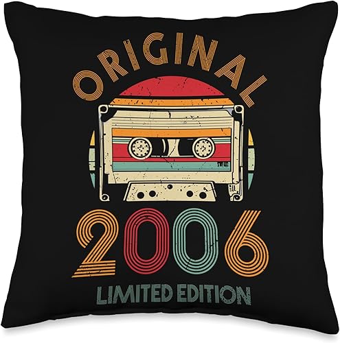 Retro Limited Edition 2006 Cassette Tape 18th Birthday Throw Pillow