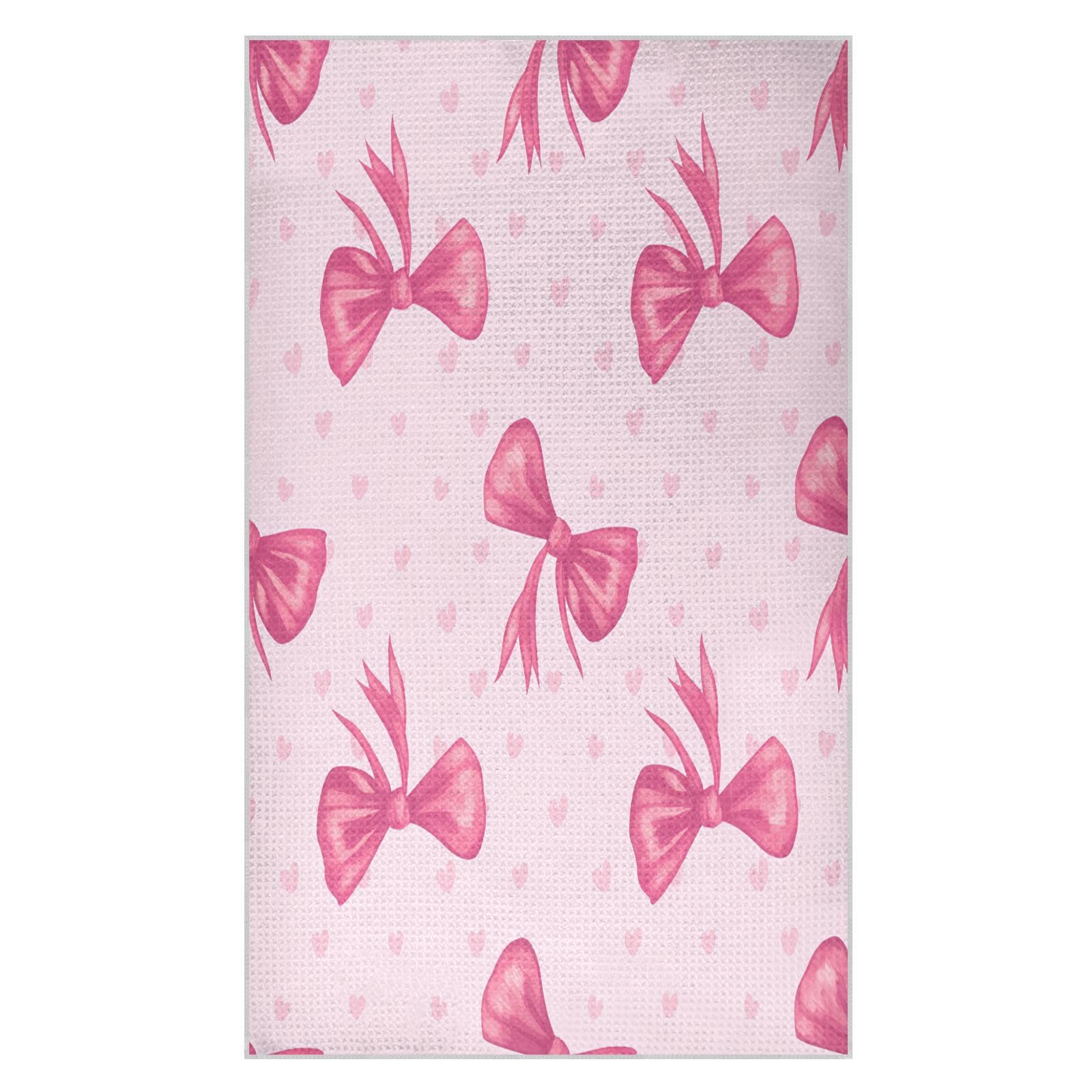 BURSTDDY Bows Kitchen Towels,Absorbent Dish Towels 2 Pack