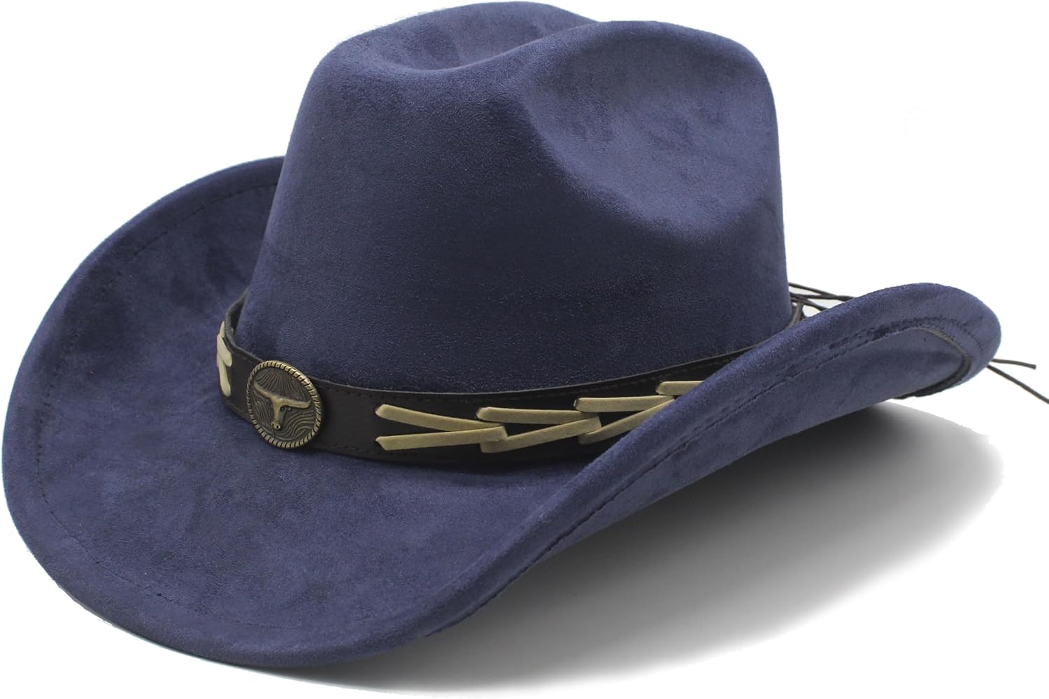Western Cowboy Hat for Women Men with Band Wide Brim Suede Cowboy Cowgirl Hat Western Style Hat