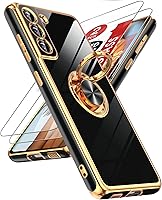 Vista 76 de LeYi para Funda de Teléfono Samsung Galaxy A13-5G: Protector de Pantalla de Vidrio Templado, Soporte Magnético Giratório de Anillo 360°, Borde Negro