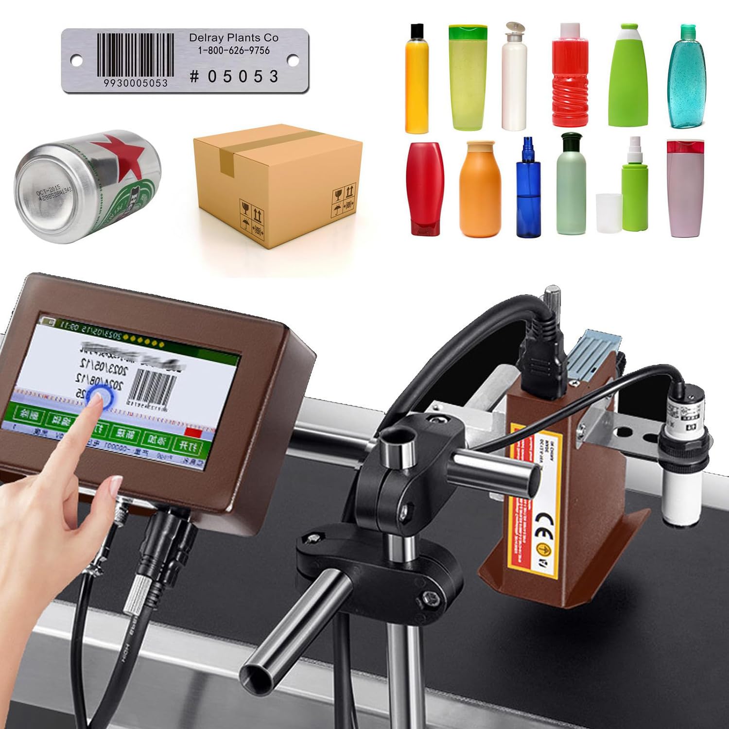 Impresora de inyección de tinta automática industrial con tinta negra de secado rápido