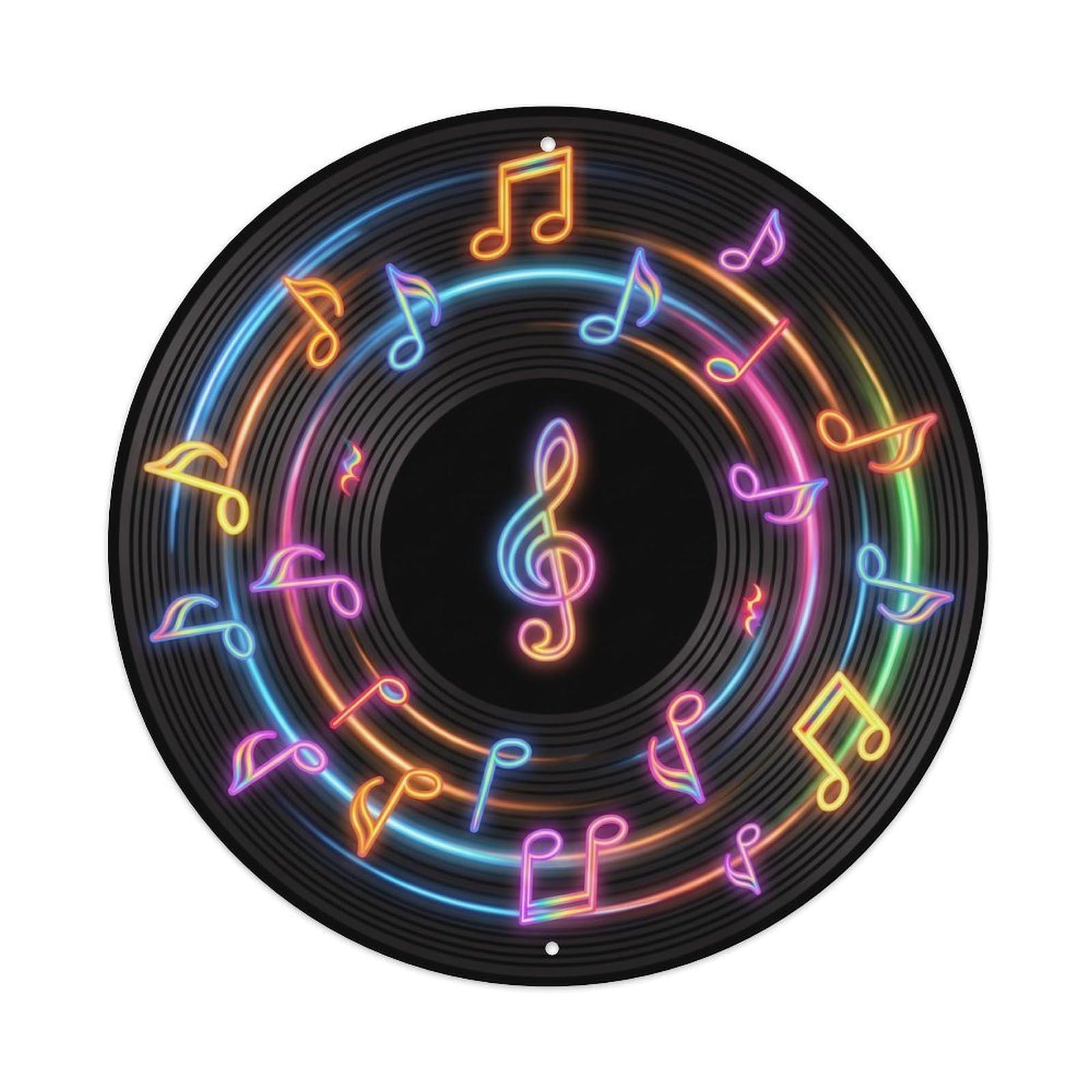 Colorful Music Vinyl Records Glide Bright Motion Metal Tin Sign