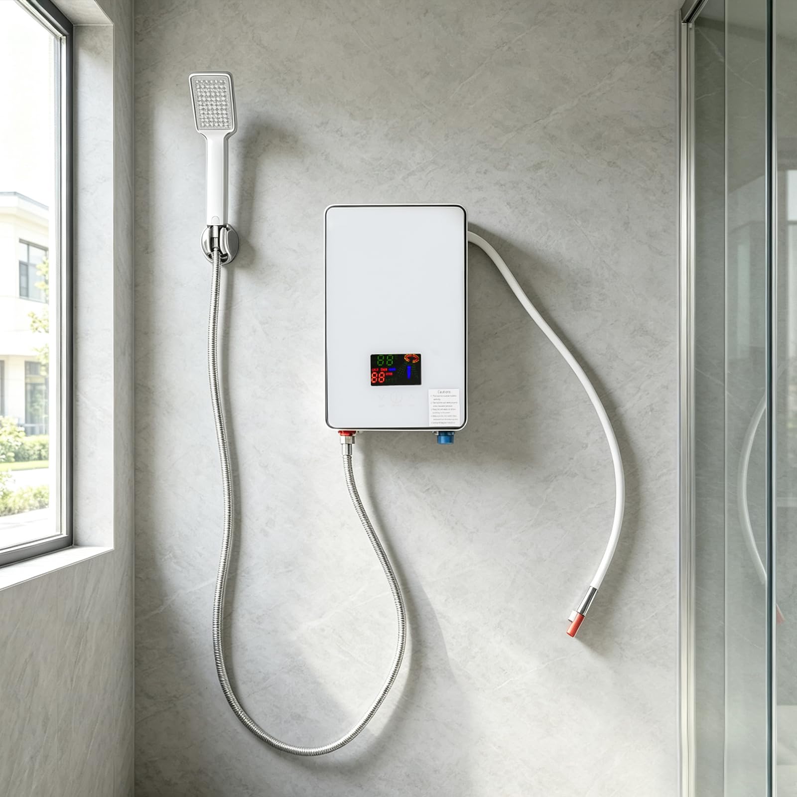 Scaldacqua istantaneo, riscaldatore elettrico 6500 W da parete tattile, 220