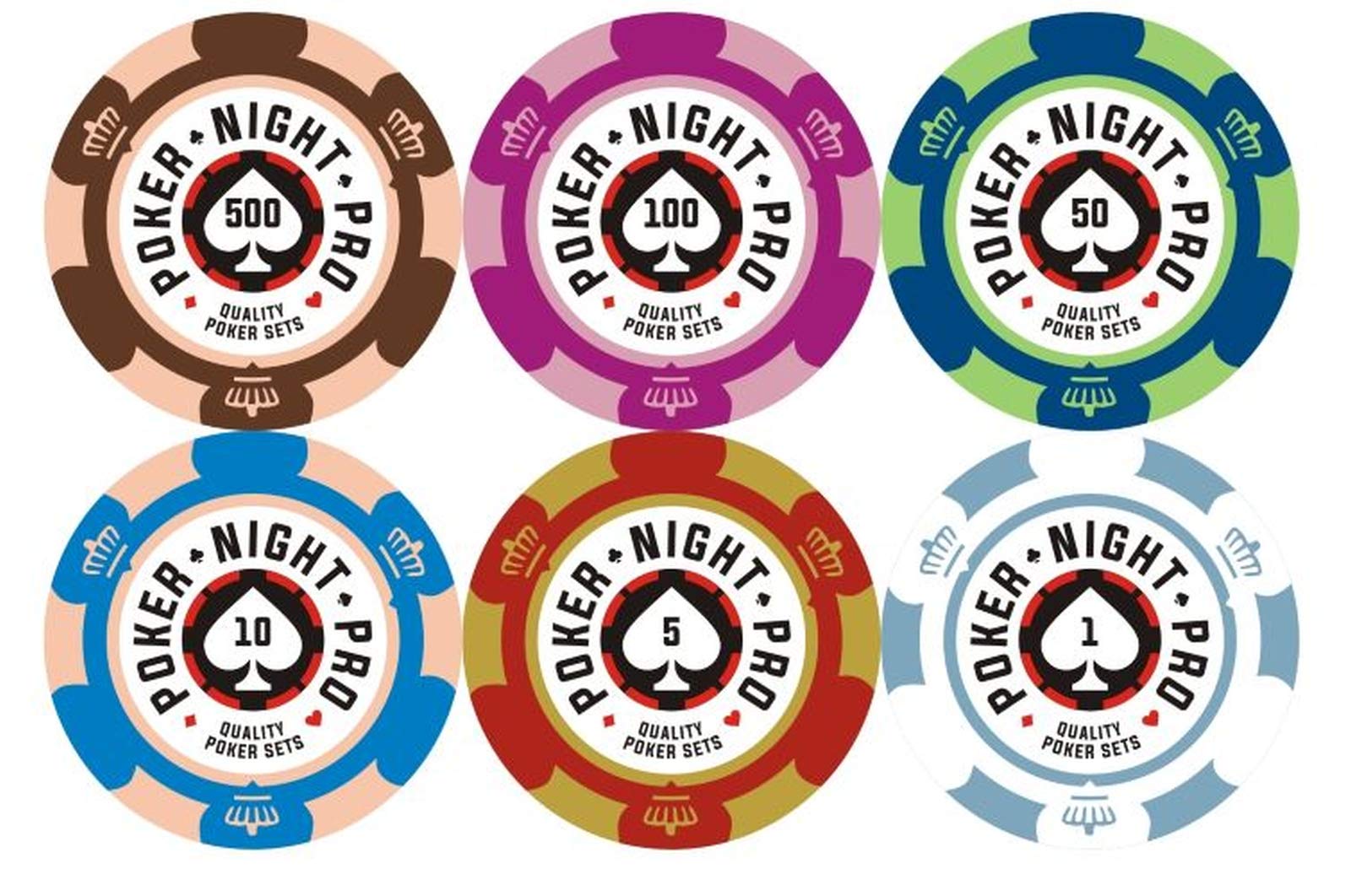 Set di 500 gettoni da poker Texas Holdem con valigetta da poker in alluminio gettone numerato di qualità 14g, 2 set di carte professionali in plastica, bottoni e 5 dadi