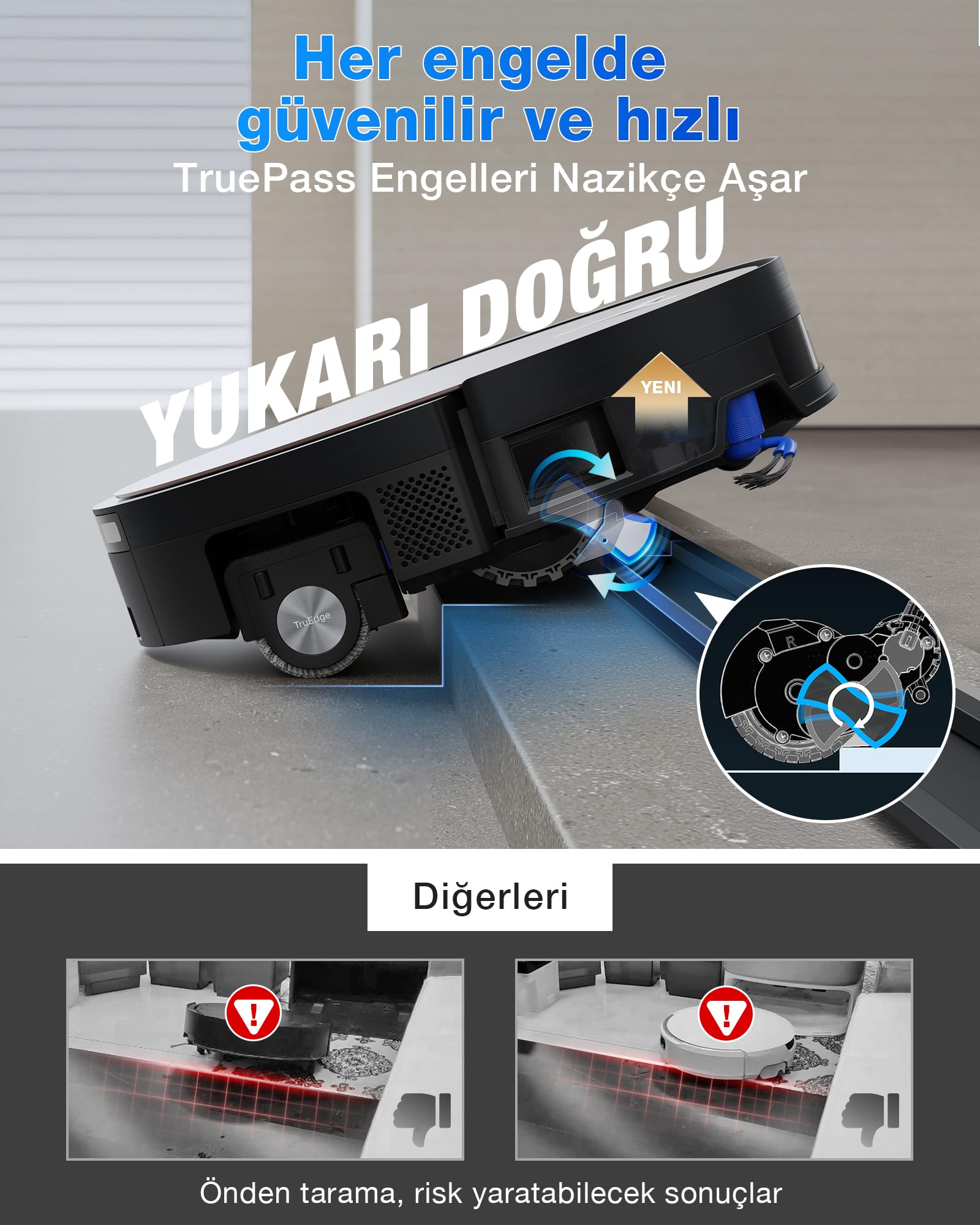 ECOVACS X11 OMNICYCLONE Robot Vacuum Cleaner with Mop Function, Blast & 19,500 Pa, Ultra-Fast Battery Charging, OZMO Scooter, Climbing 4 cm, Extending Mop, PureCyclone 2.0 Auto Emptying, Black Brown Product Image 6