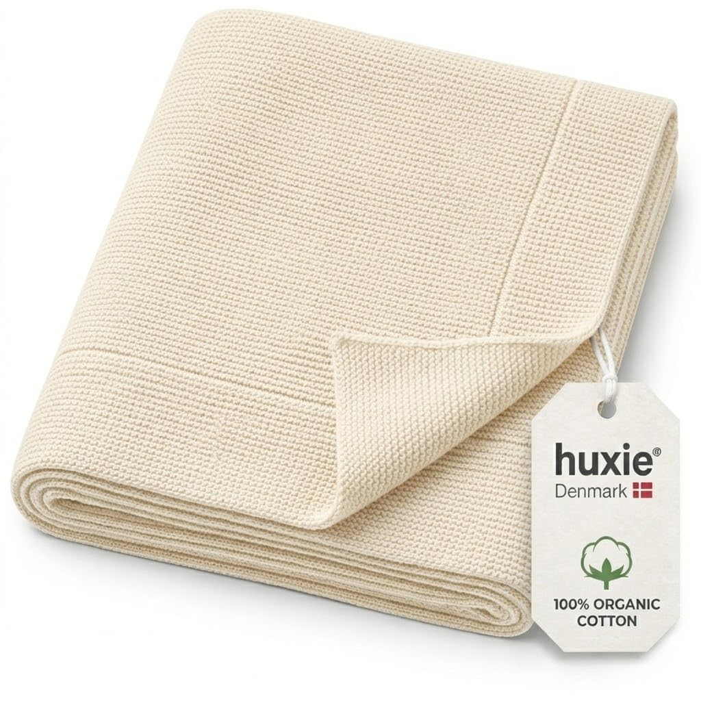 Ultra Soft Knit Baby Blanket – 100% Organic Cotton, Newborn Quilt