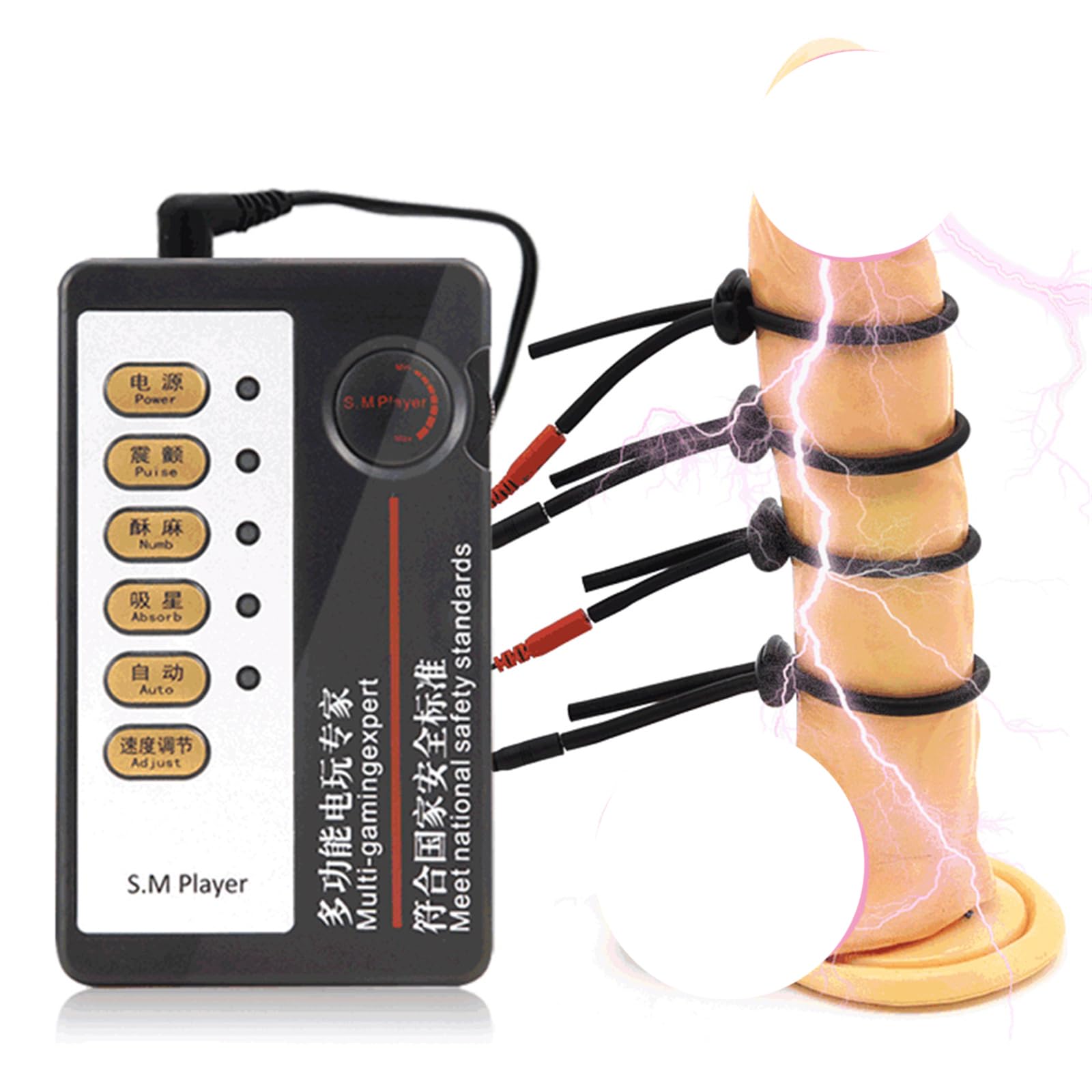 Electric Shock Bondage Training Masturbation Penis Ring Winding Exercise Endurance Trainer Electric Shock Cock Ring Male Bondage Penis Ring