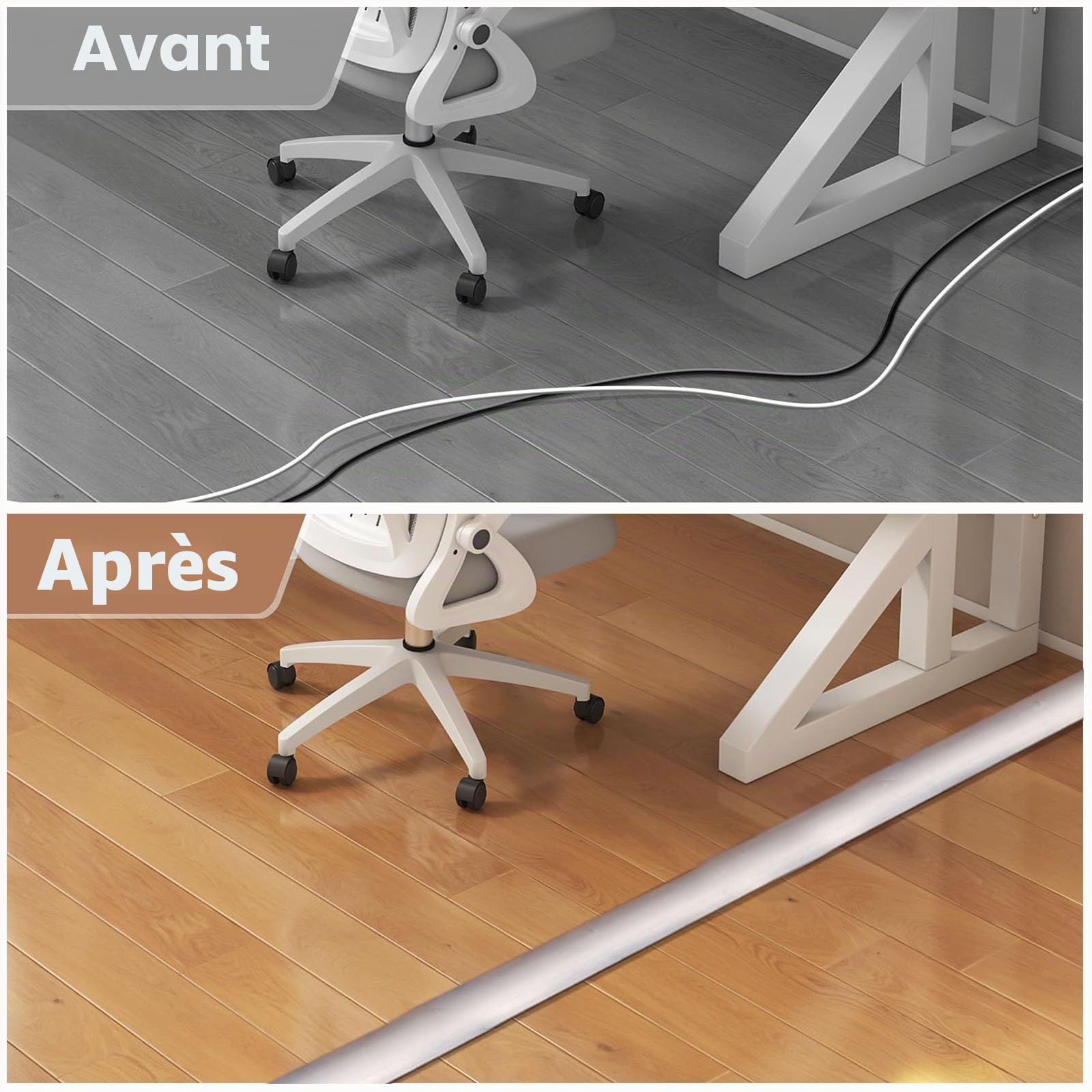 Passe Cable Sol en Aluminium Robuste et Étanche Goulotte Cache Cable Cache Cable Sol pour Mur et Sol de Chambre à Coucher(29 * 8mm/1.1 * 0.31in)