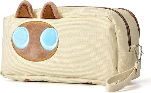 Miniatura 8 de Hongdian - Estuche para lápices de gran capacidad, bolsas para bolígrafos de gato 3D, organizador para oficina, universidad y escuela