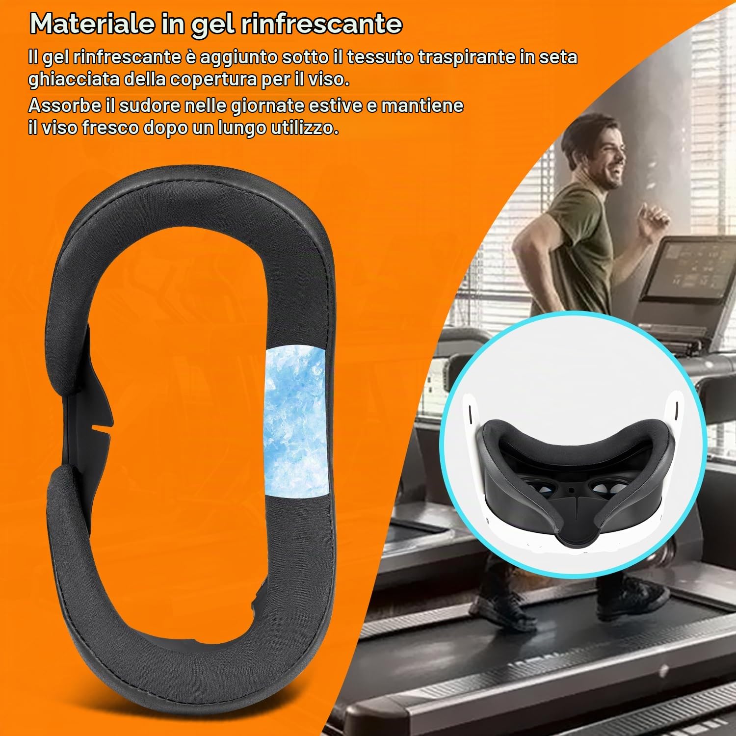 SOULWIT Cuscino Facciale Gel Raffreddamento (interfaccia facciale) Ricambio Kit per Oculus Quest 3, Cuscinetto Nasale Anti-perdita, Face Pad VR Accessori per Meta Quest3
