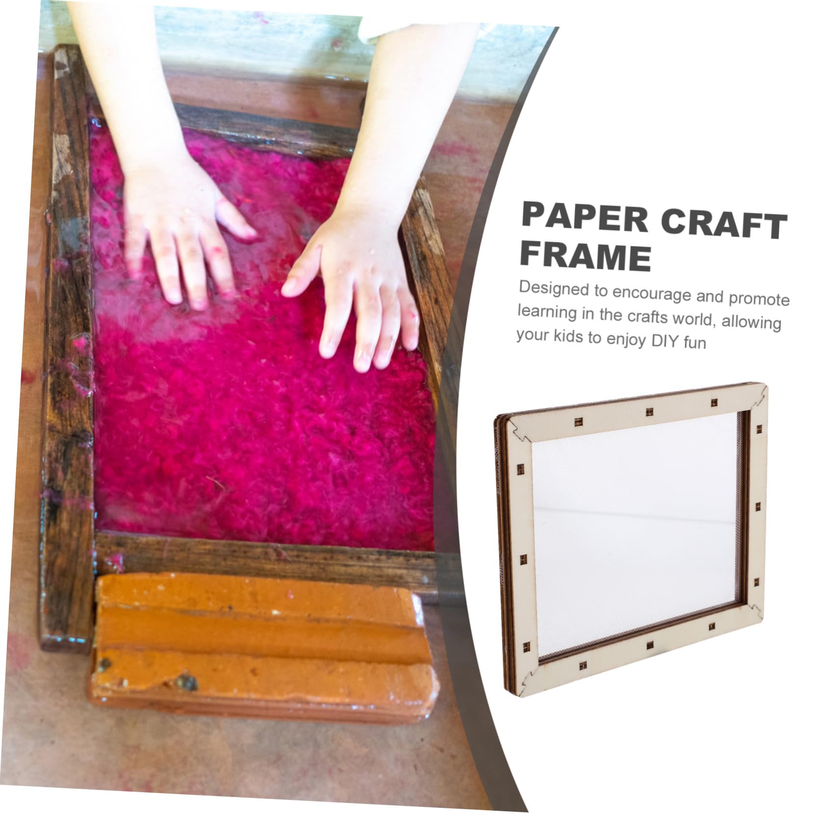 ERINGOGO DIY Paper Making Kit Mesh Frame Wooden Frame Handmade Paper Screen Educational Craft