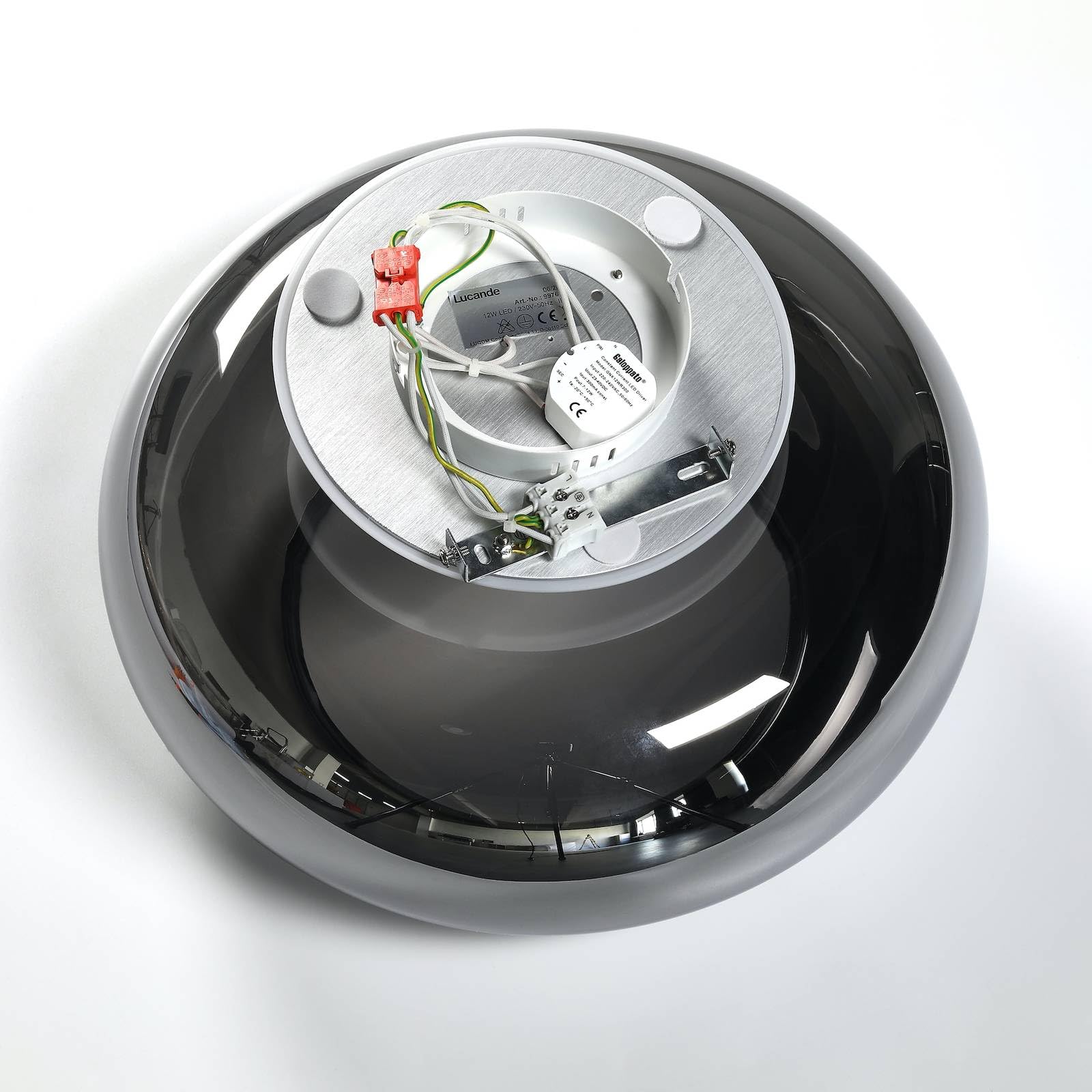 Lucande Plafoniera LED (Moderno) colore Grigio, in Vetro ad es. Cucina lampadina inclusa lampada plafoniera