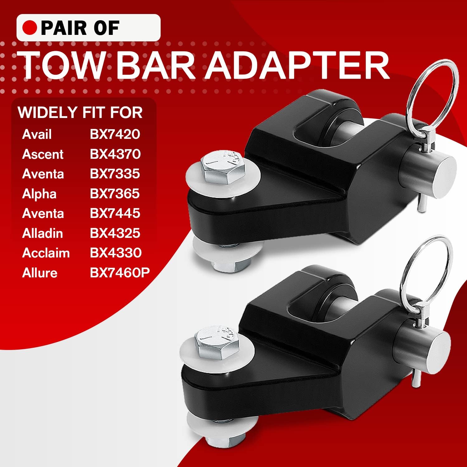 BX88296 BX88357 Tow Bar and Off Road Adapter Kit 7/8” Dia Fit for Blue Ox Avail BX7420, Ascent BX4370, Aventa II BX7335, Alpha BX7365, Aventa BX7445, Alladin BX4325, Allure BX7460P, Acclaim BX4330 - Image 2