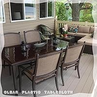 Vista 5 de Mantel de plástico transparente, protector de alfombrilla de escritorio, 0.06 pulgadas de grosor, mantel para oficina, comedor, dormitorio