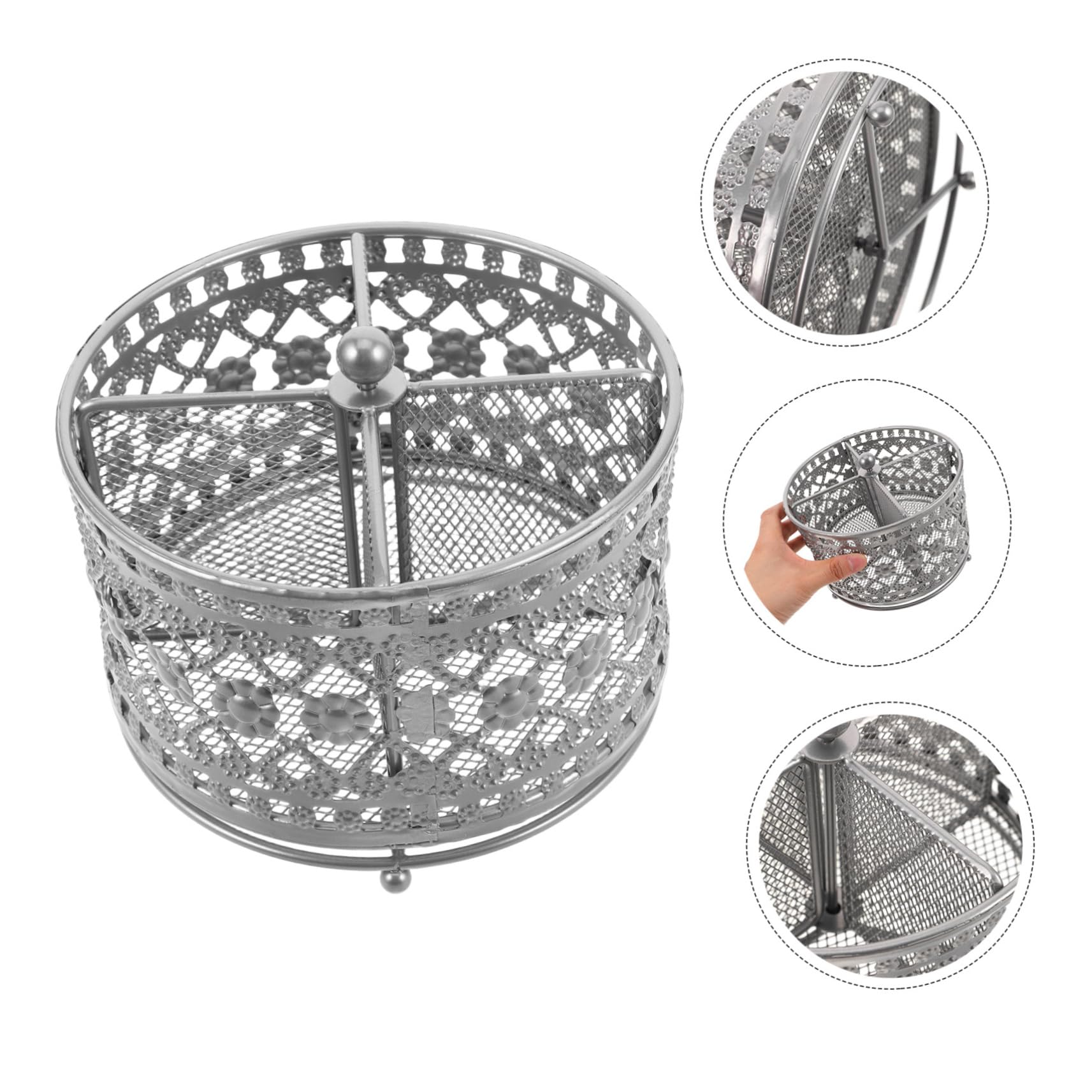 Cabilock Support Égouttoir Rotatif Creux pour Baguettes Ustensiles Cuisine Organiseur Métallique Multifonction avec Drainage Facile Porte Stylo Bureau et Rangement Couverts Restaurants et