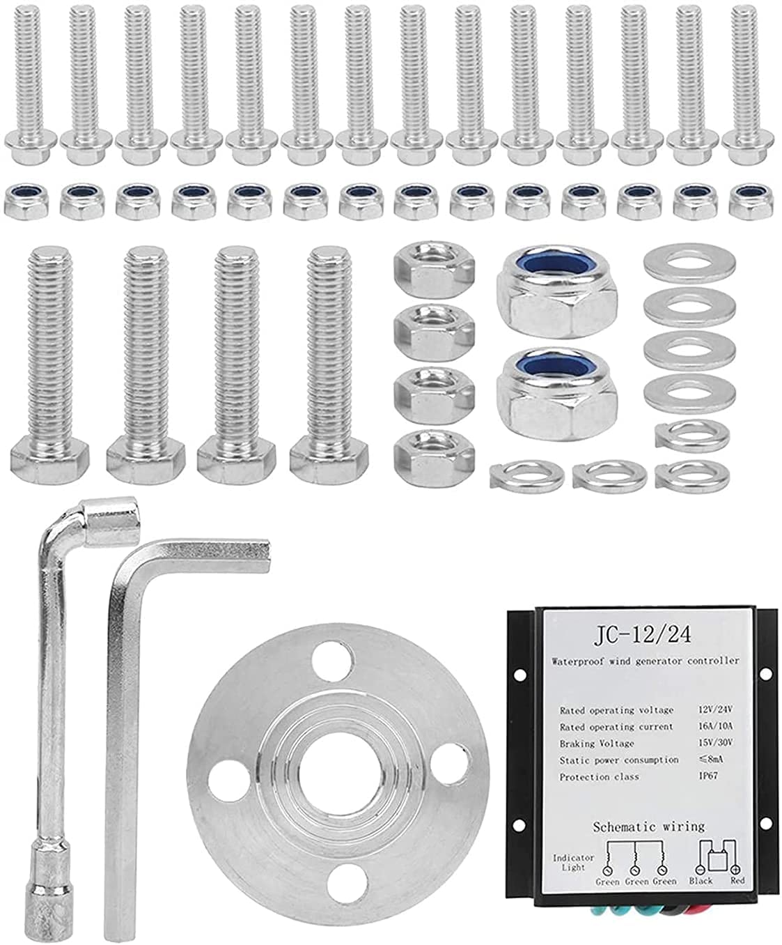 Petites éoliennes domestiques 400 W pour Utilisation utdr, Petites éoliennes domestiques pour Utilisation utdr Entreprises Kit générateur de Turbine à Vent 5 Lames FR Hme Camping, Blanc, 24 V (