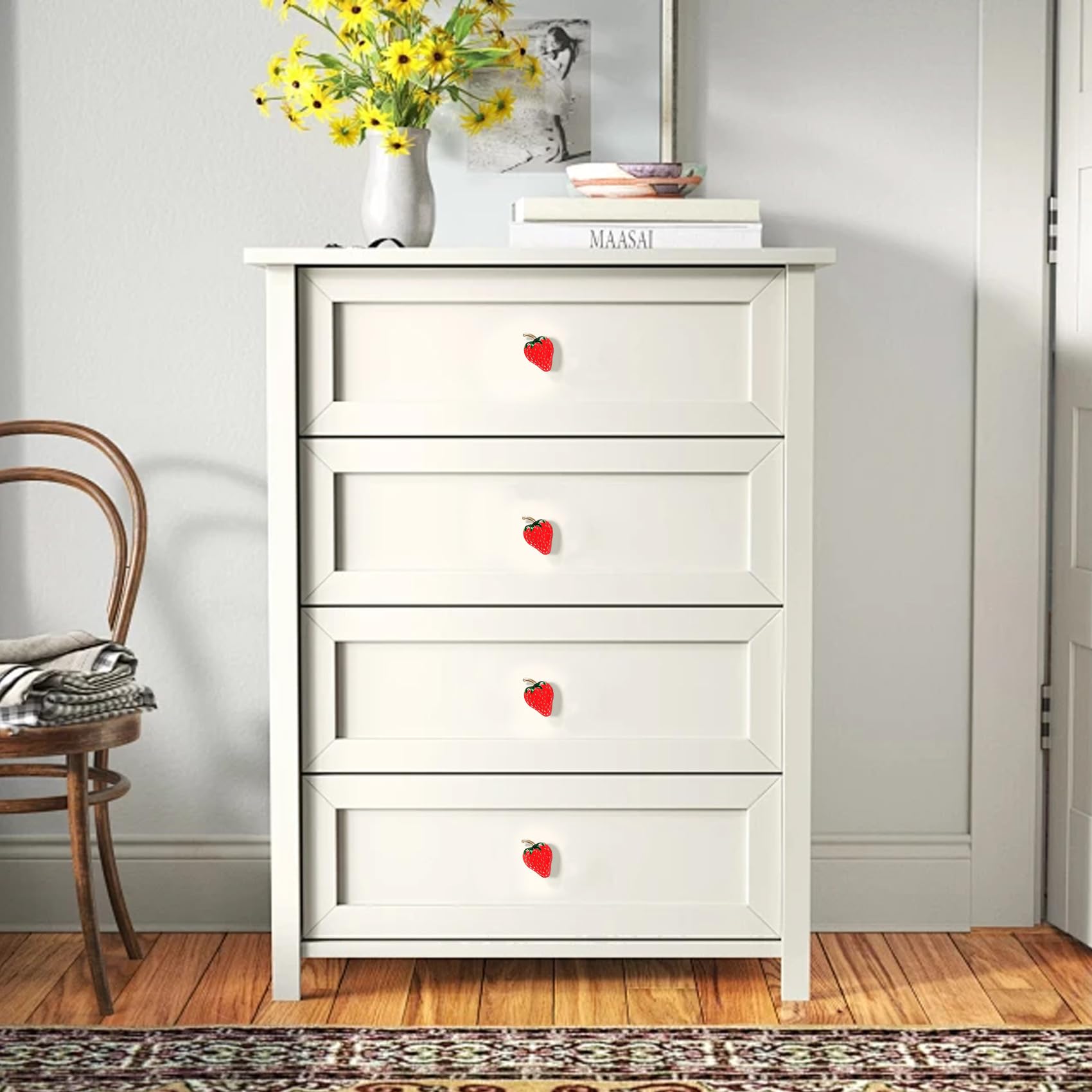 Strawberry Cabinet Knobs - Cute Fruit Drawer Pulls -7 Strawberry Cabinet Knobs - Cute Fruit Drawer Pulls -7