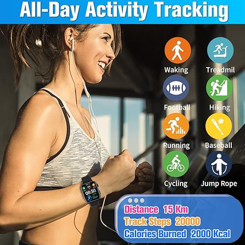 Miniatura 2 de Reloj inteligente para teléfonos Android e iOS, para mujeres y hombres, reloj inteligente con Bluetooth de 1.81 pulgadas, pantalla táctil completa,