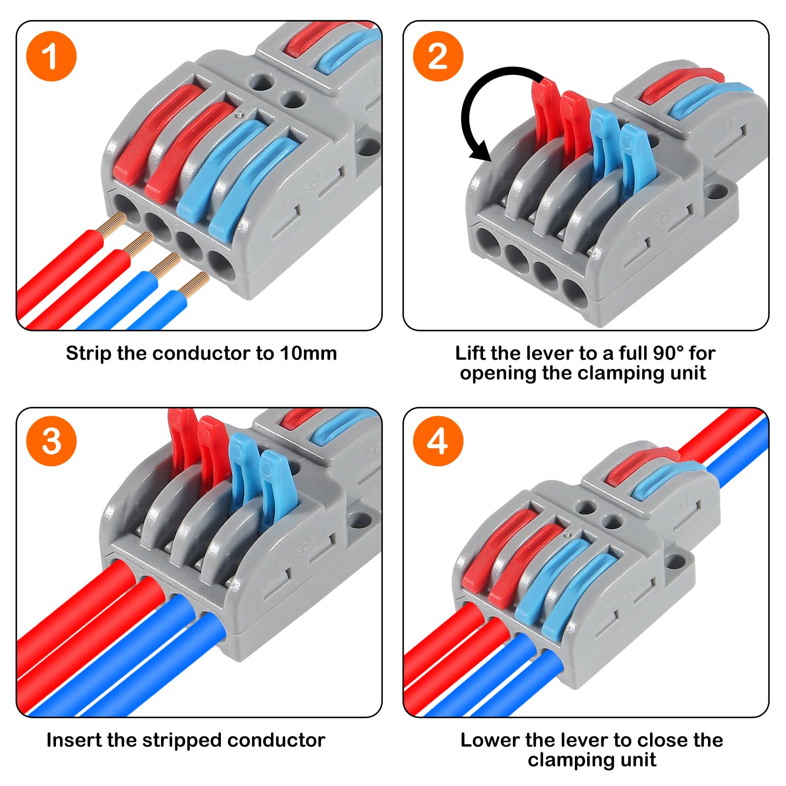 AITRIP 65pcs DIY splicing connectors Kits,Lever Wire Connectors - Image 4