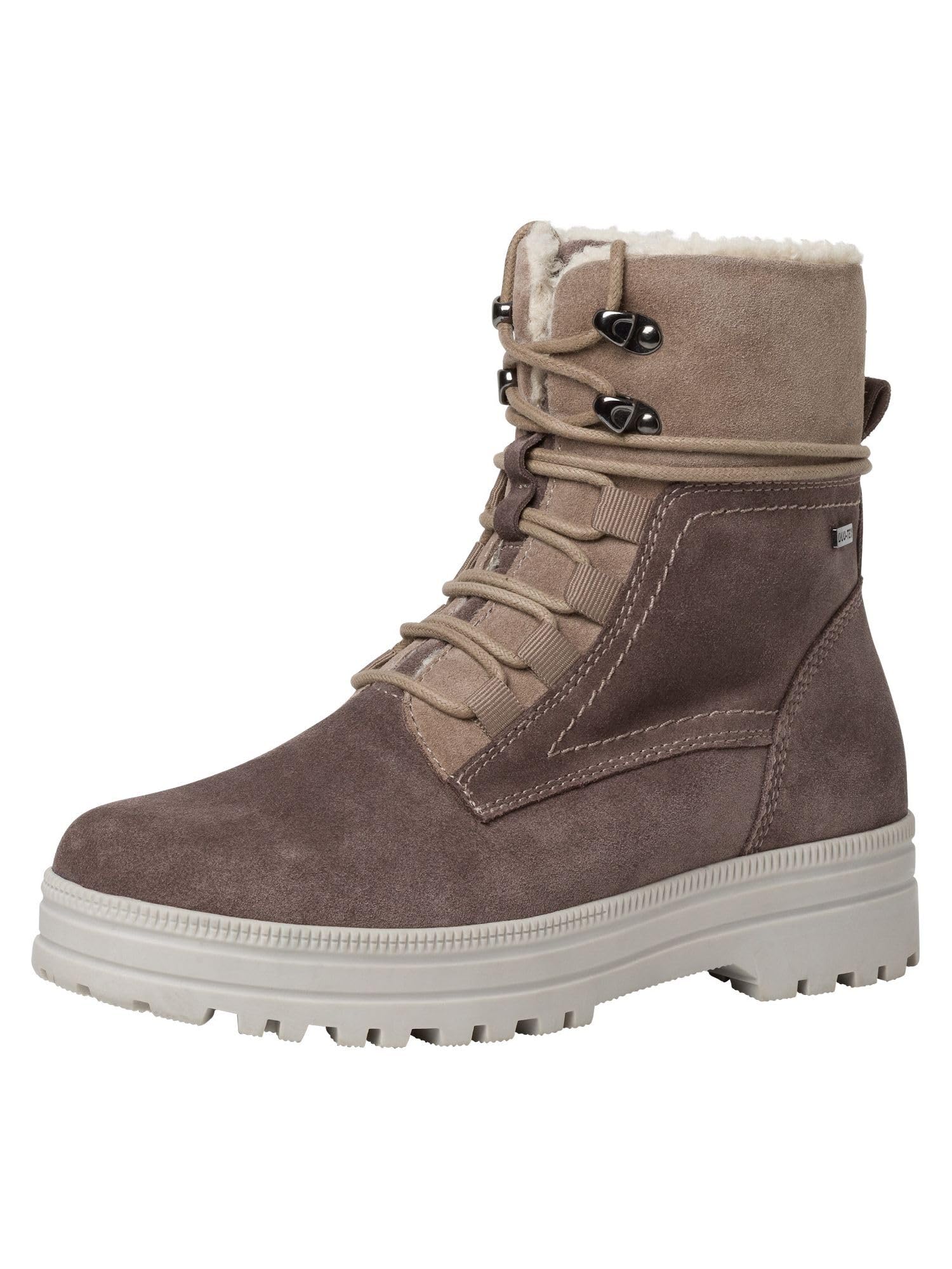 Tamaris Comfort Women’s Lace-Up Ankle Boots Warm Lined Platform Comfort Fit , Anthracite, 6,5 UK