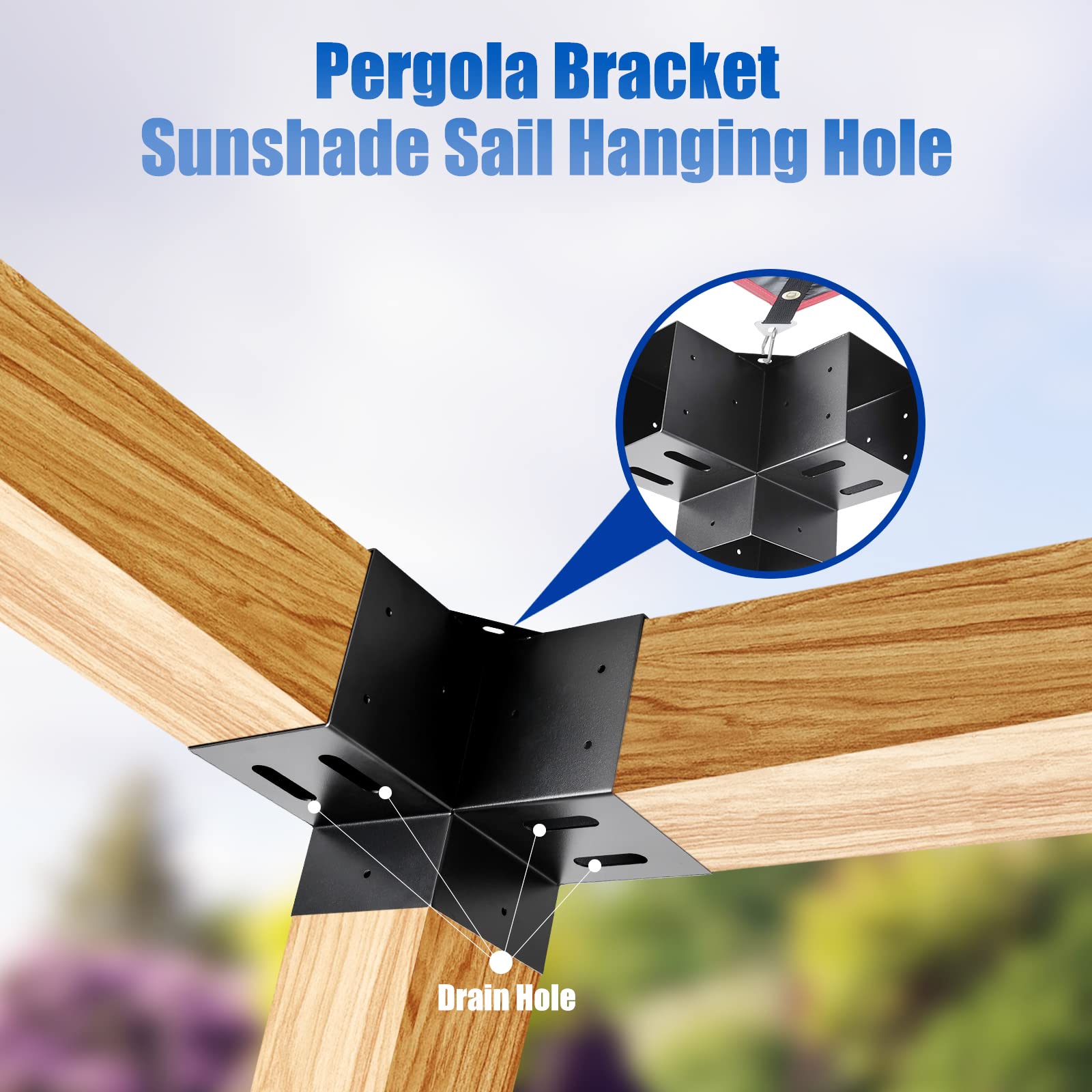 Snapklik.com : AXWHYS 4x4 Pergola Brackets(Actual:36"x36") 3 Way Right ...
