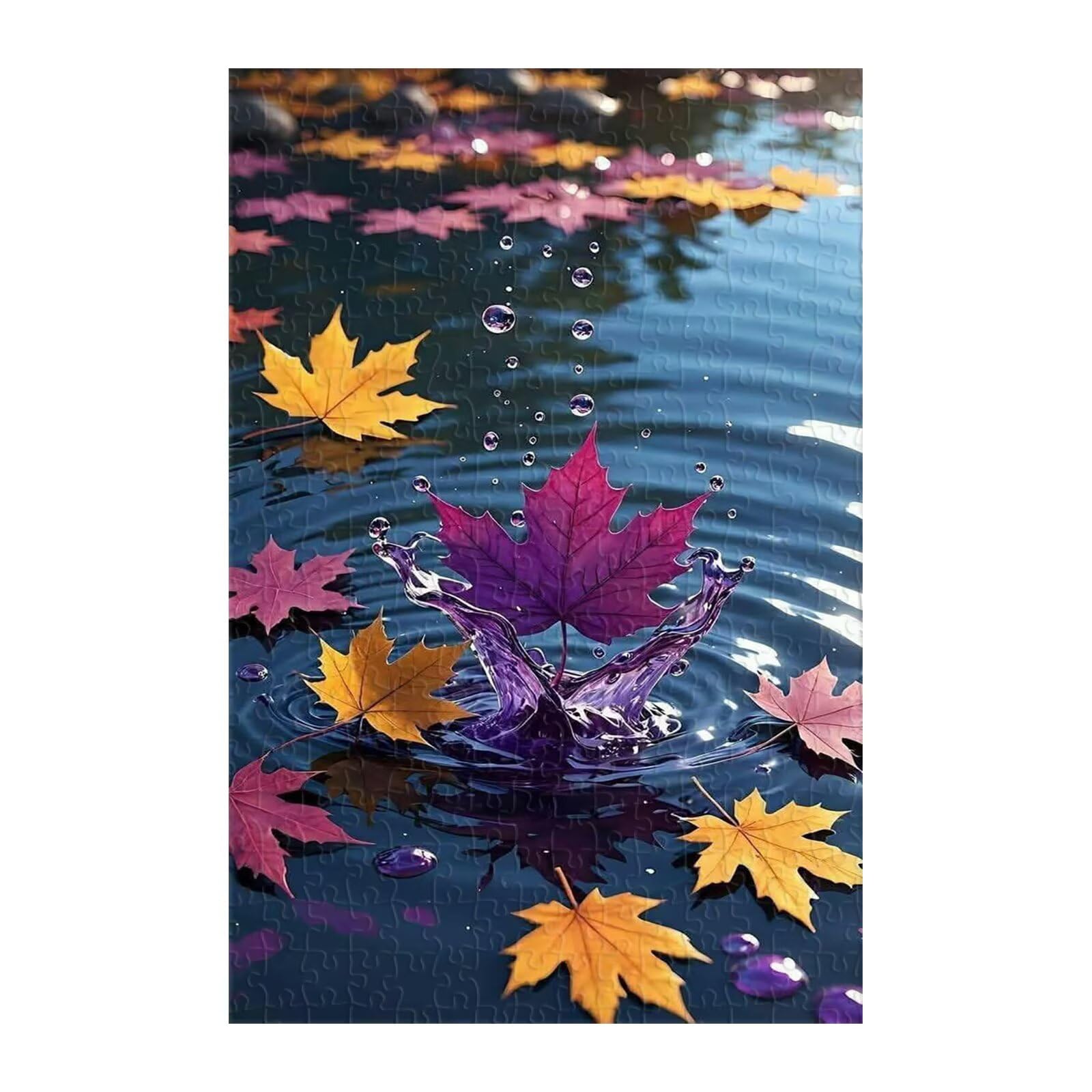 Puzzle 1200 sztuk dla dorosłych liść klonu jezioro, puzzle niemożliwe kreatywne rozrywki zabawa, puzzle dla dorosłych 1200 sztuk 75 x 50 cm
