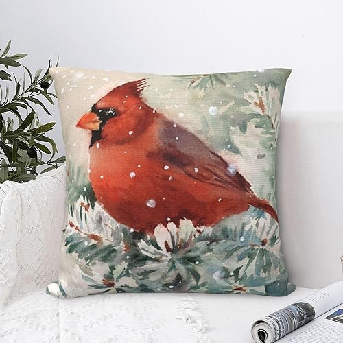 Miniatura 3 de YIPOCH Fundas de almohada de invierno con diseño de pájaro cardenal de 24 x 24 pulgadas, fundas de cojín decorativas para sofá, fundas para cojines