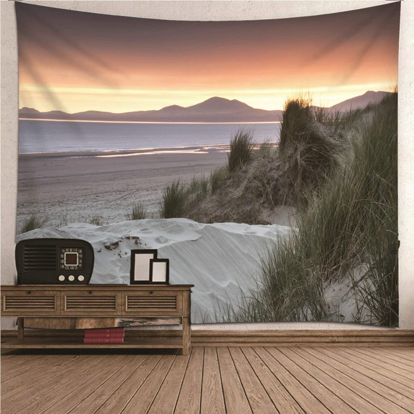 Aeici Tela Mural Pared, Tapiz De Tela para Pared Tapiz de Pared Playa de mar Tapiz- Muticolor, 200x200CM