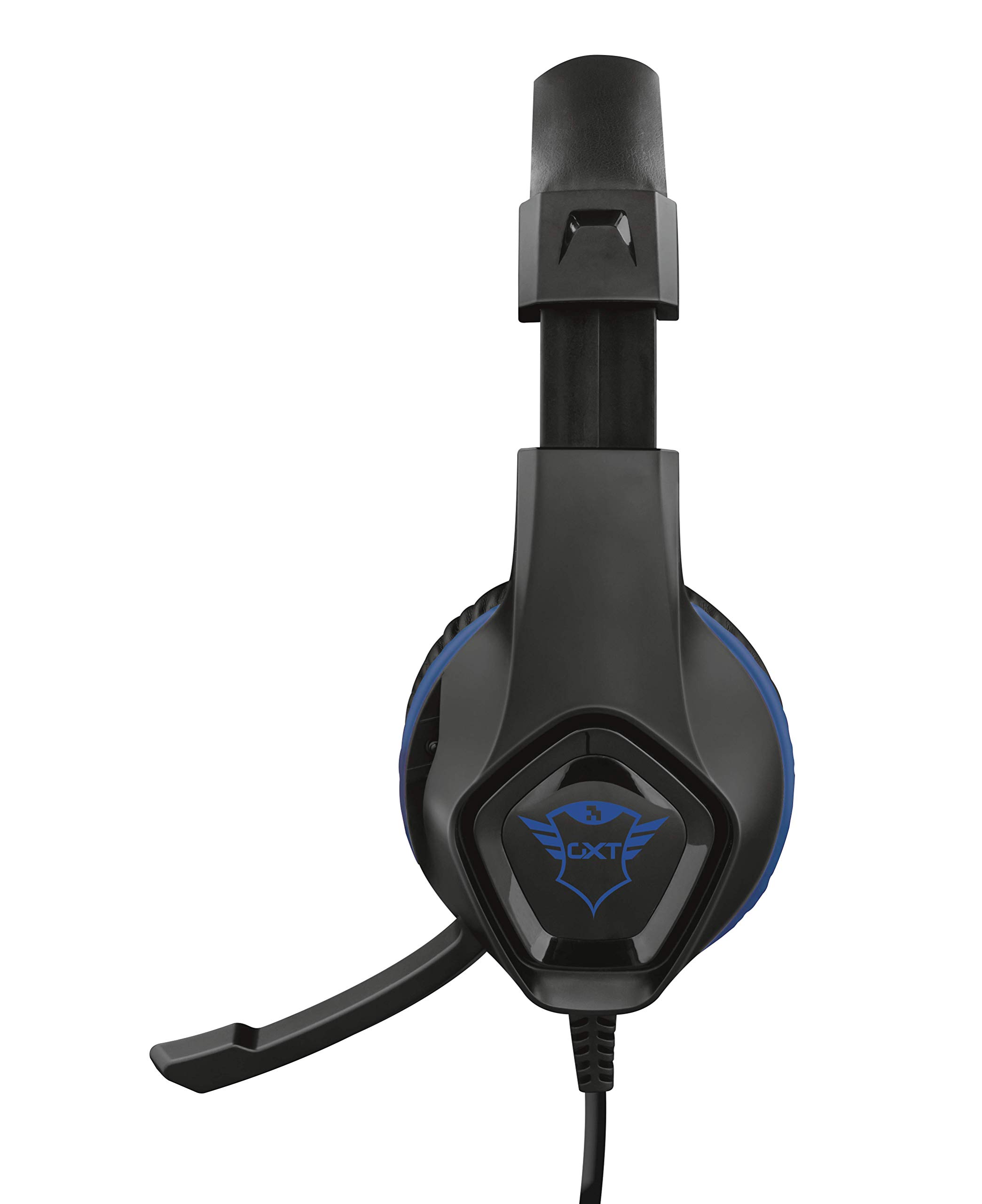 Trust Gaming Cascos PS4 & PS5 GXT 404B Rana Auriculares Gamer con Micrófono Plegable y Corto y Diadema Ajustable, Cable de 2 m, para PlayStation 4 & 5 - Azul
