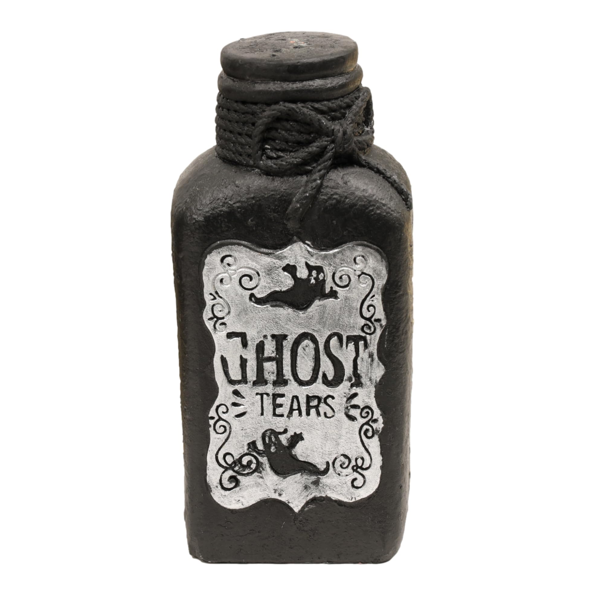 Fyne-Finds Halloween 15cm Cement Black Potion Scary Bottle Party Decor Ornament (Ghost Tears)