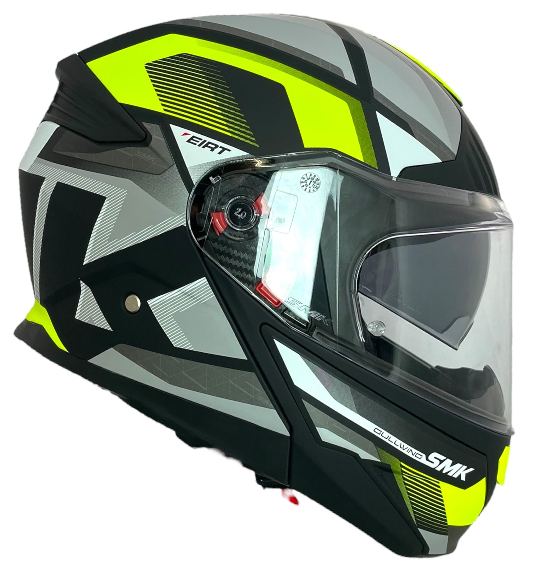 SMK Helmets Casco Modular GULLWING Venture Decorado Mate Blanco Y Amarillo 22.06 con Doble Visor P/J (L 59/60)