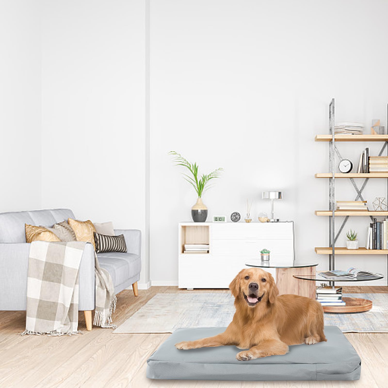 Housse de rechange imperméable pour lit de chien – Protège-matelas pour coussin de chien (taille XL : 116,8 x 73,7 x 10,2 cm, convient pour cage de 106,7 cm)