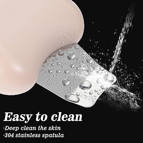 Miniatura 4 de Herramienta raspadora facial, espátula facial, raspador de puntos negros, raspadores de piel para poros y nariz, pala de plástico beige para mujeres